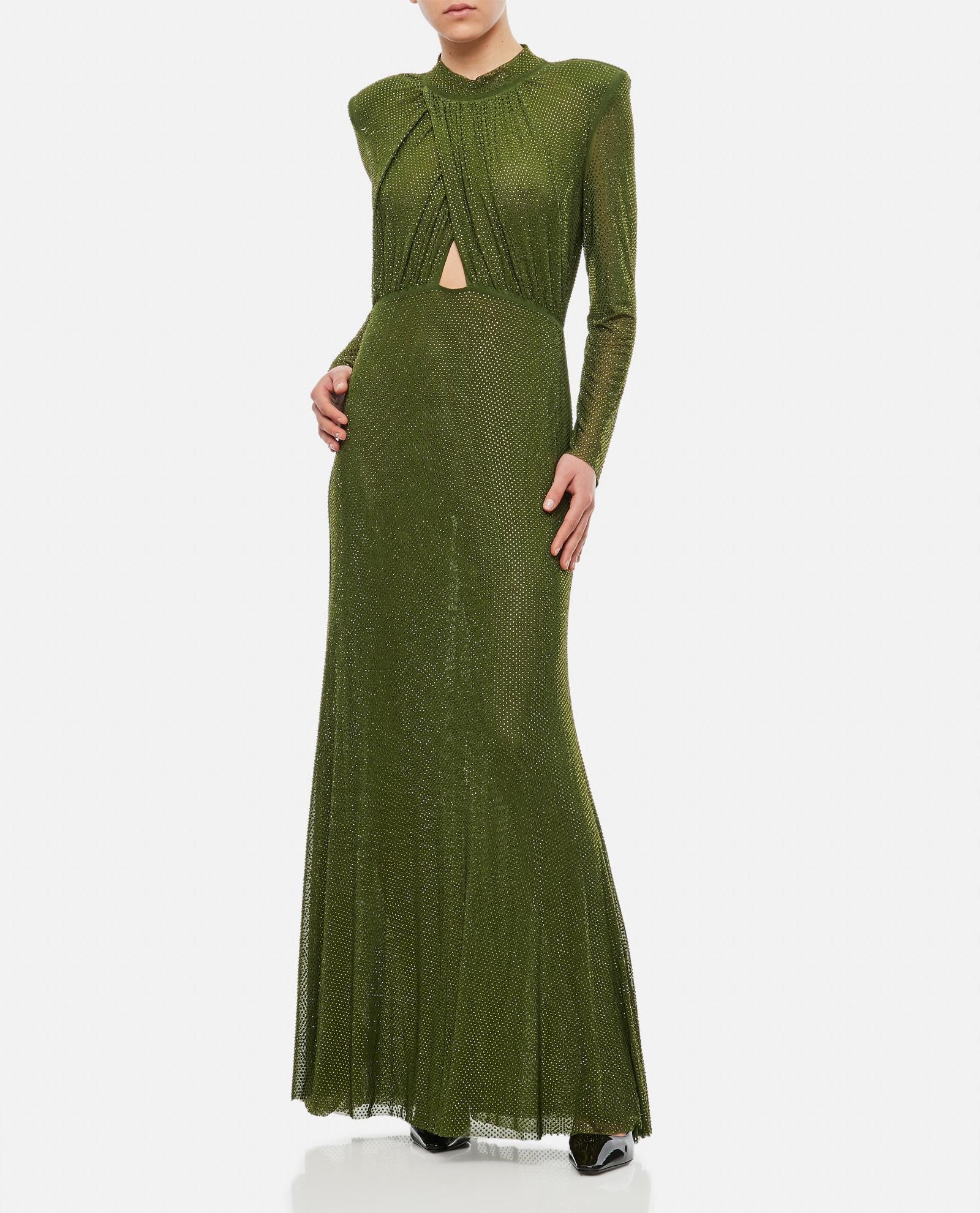 self portrait green rhinestone mesh midi dress Shop Elementary Jersey Tiered Dress (Washed Olive) main image 1