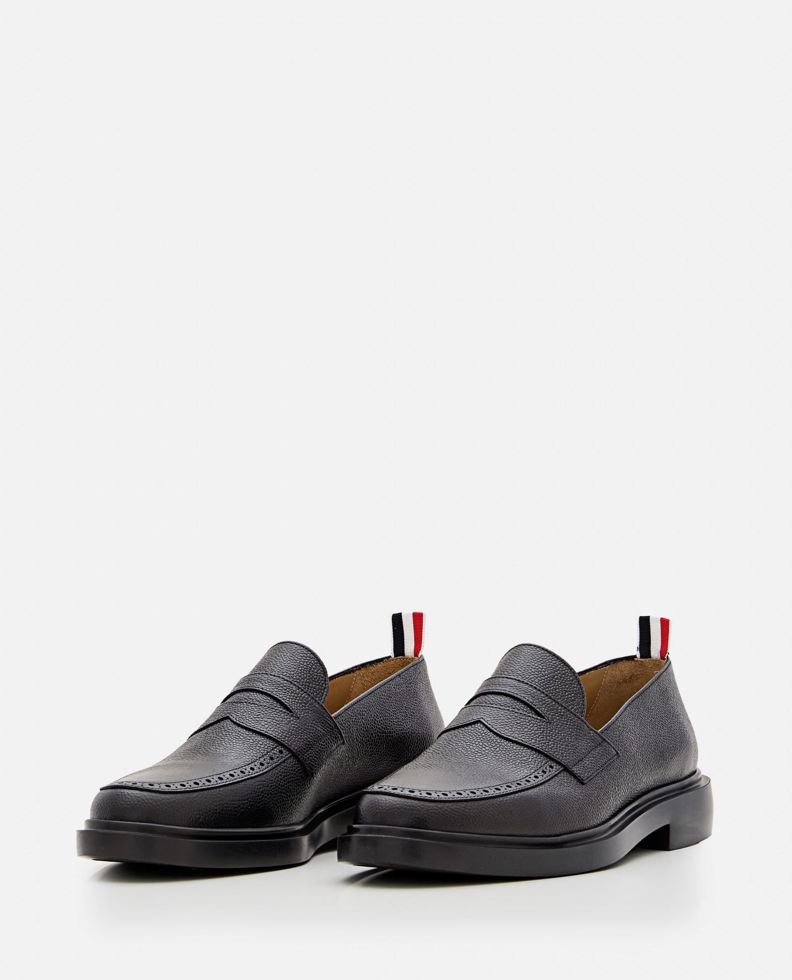 Thom Browne Textured Calf Leather Loafers With Tricolor Accent - NWT Thom Browne Men main image 3