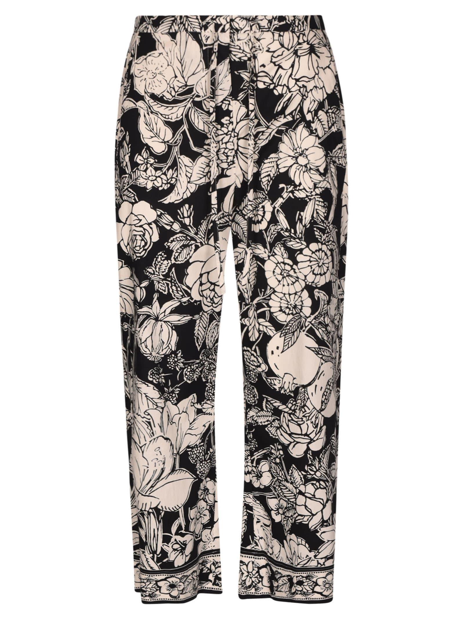 Max Mara Cotton Straight Leg Floral 