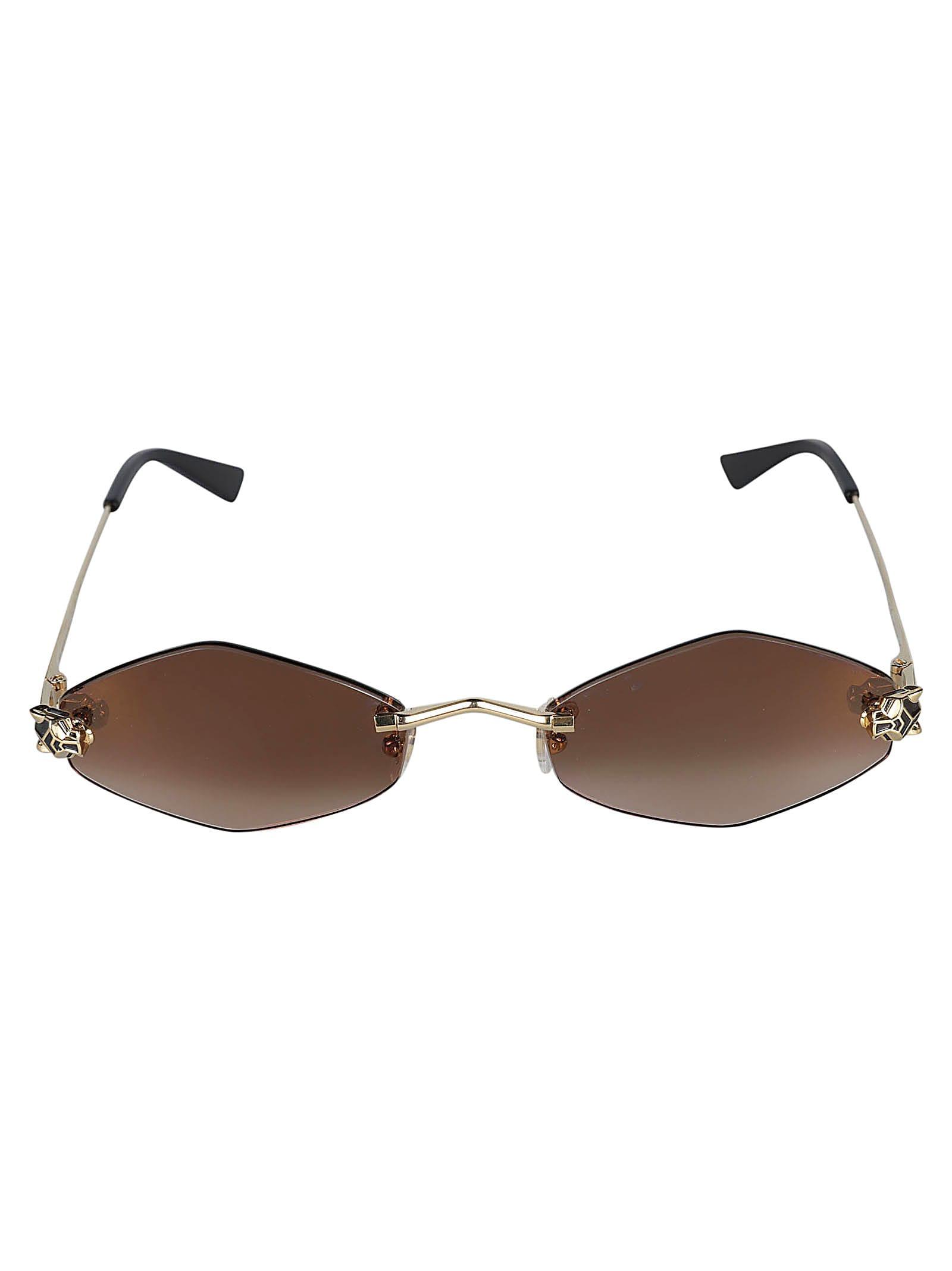 サングラス Cartier Cartier - CT0433S - 002 gold gold brown Cartier CT0433S-002 55 Sunglass WOMAN METAL – Lexor Miami