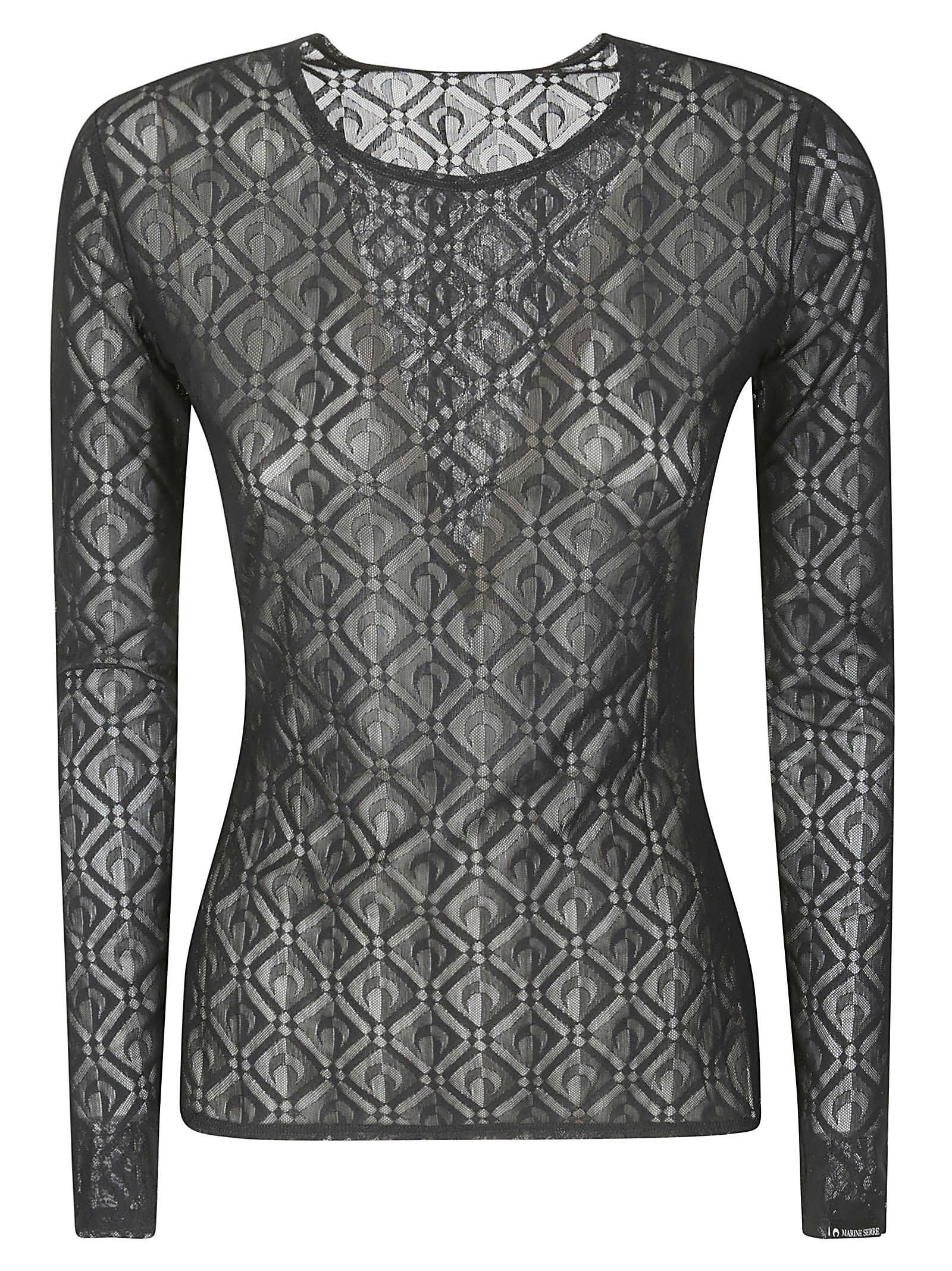 Marine Serre Moon Diamant Mesh Jacquard Second Skin in Grey | Lyst UK