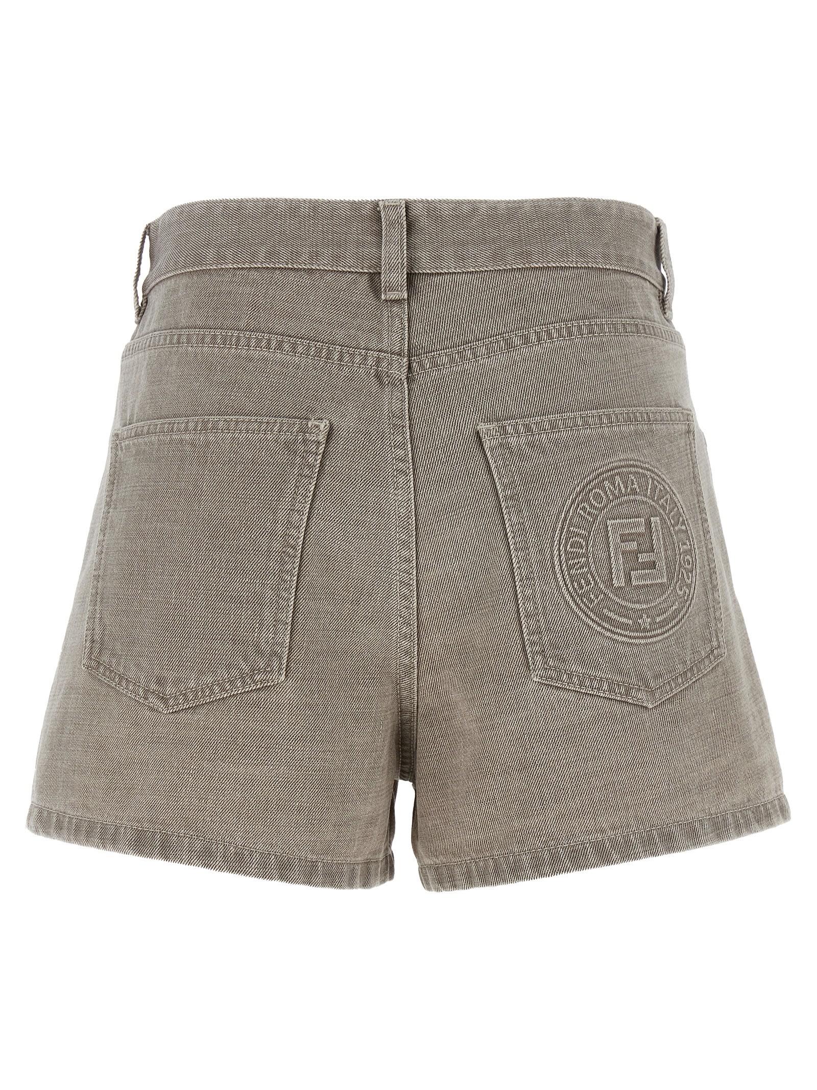 【関税&送料込み】Fendi 'Fendi Stamp 1925' Shorts Fendi Stamp 1925' Shorts in Gray | Lyst