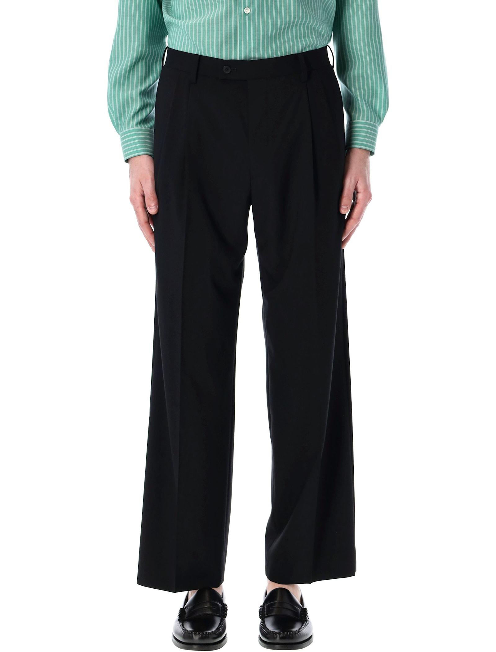 パンツ AURALEE TWO-TUCK SLACKS BLACK Tropical Wool Two Tuck Slack in Black