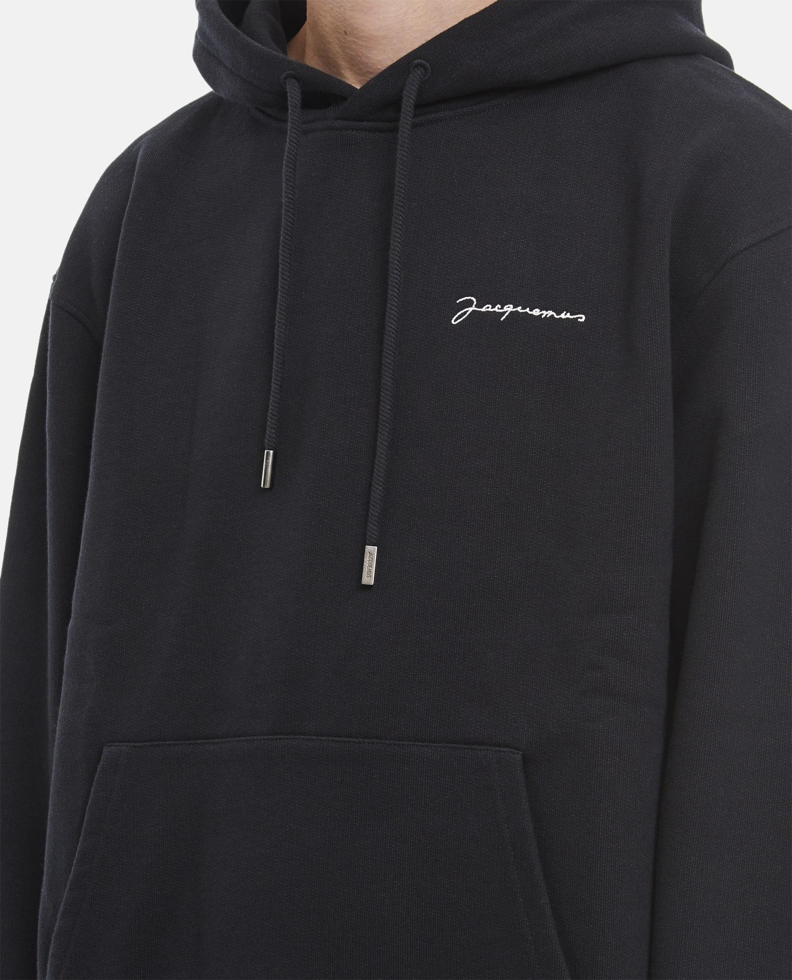 Jacquemus Le Sweatshirt Brodé Logo Hoodie in Black for Men | Lyst