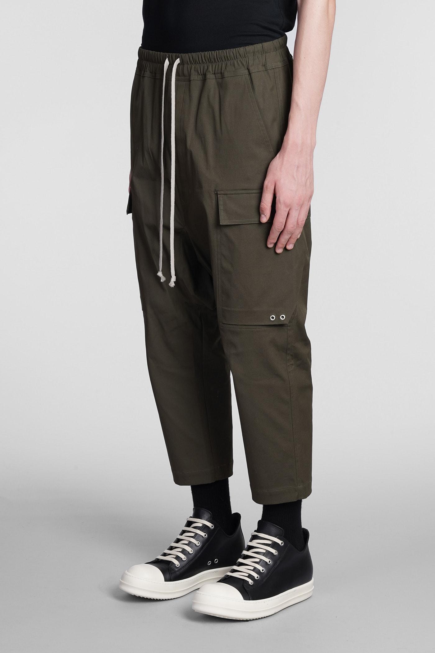 Rick Owens Cargo Cropped Pants In Green Cotton for Men | Lyst