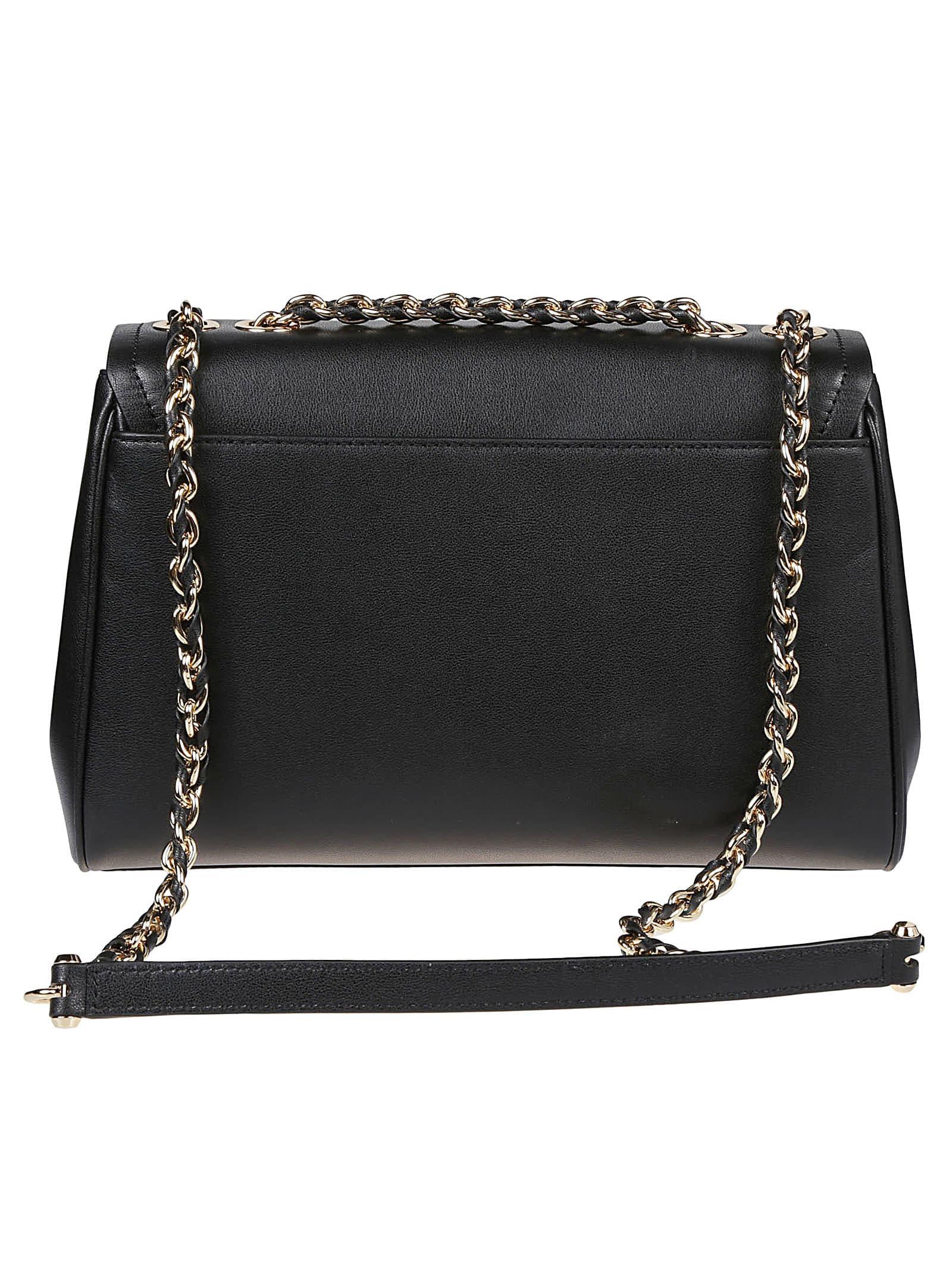 Michael kors Black Leather handbag with an extra floral shoulder strap,RRP  $498