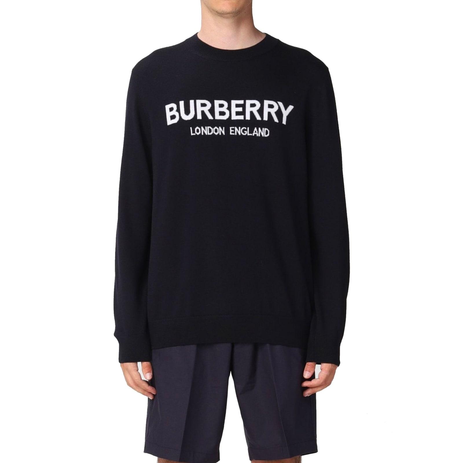 Burberry Logo Sweater in Blue for Men | Lyst UK