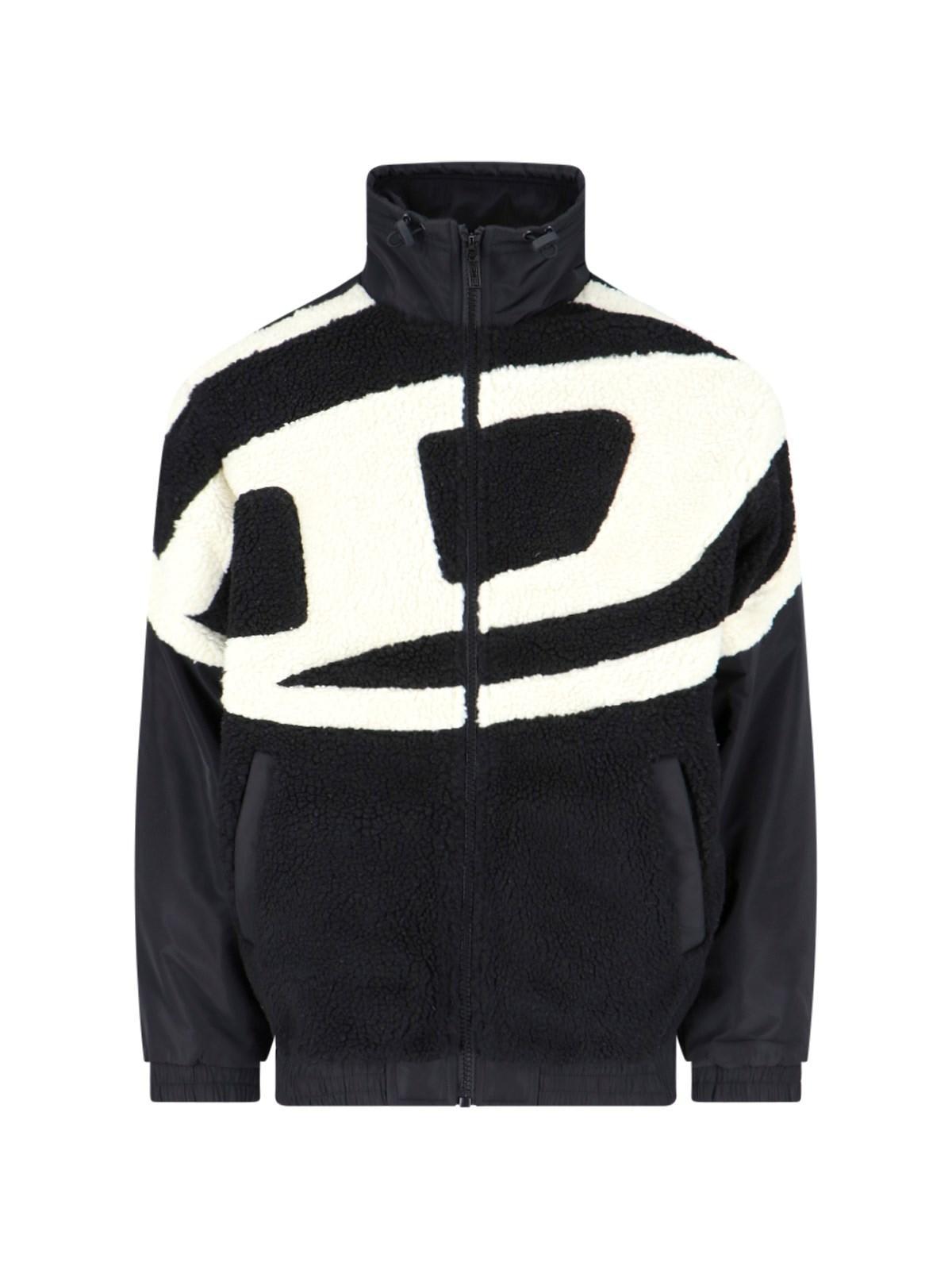 DIESEL Logo Track Jacket in Black for Men