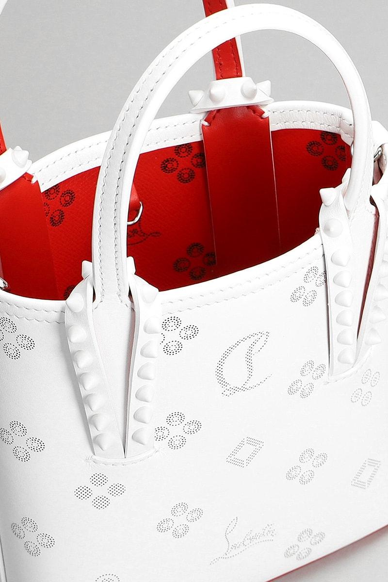 Christian Louboutin Cabata Hand Bag In White Leather in Gray Lyst