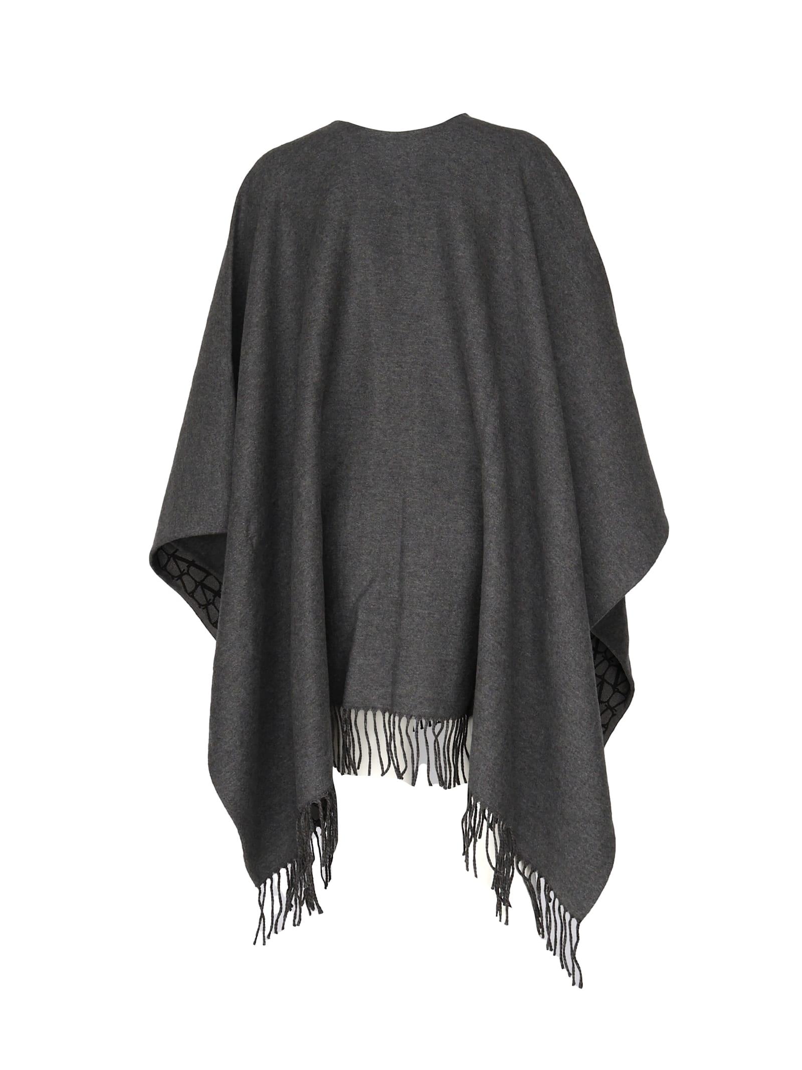 VIP【送料関税込】VALENTINO FRINGED DOUBLE PONCHO Valentino Garavani Ponchos and poncho dresses for Women
