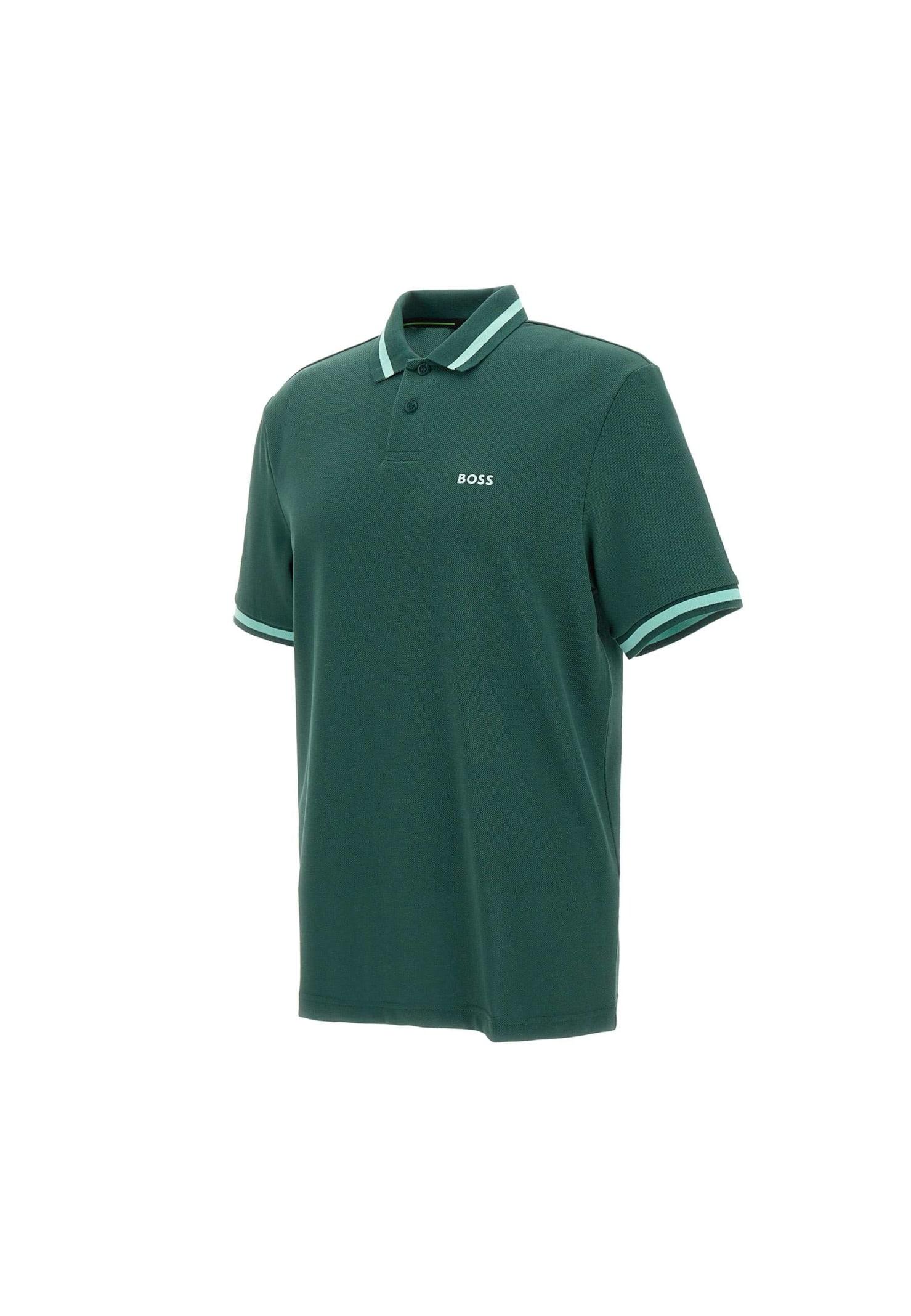BOSS by HUGO BOSS Men's Green Boss Pio Cotton Polo Shirt