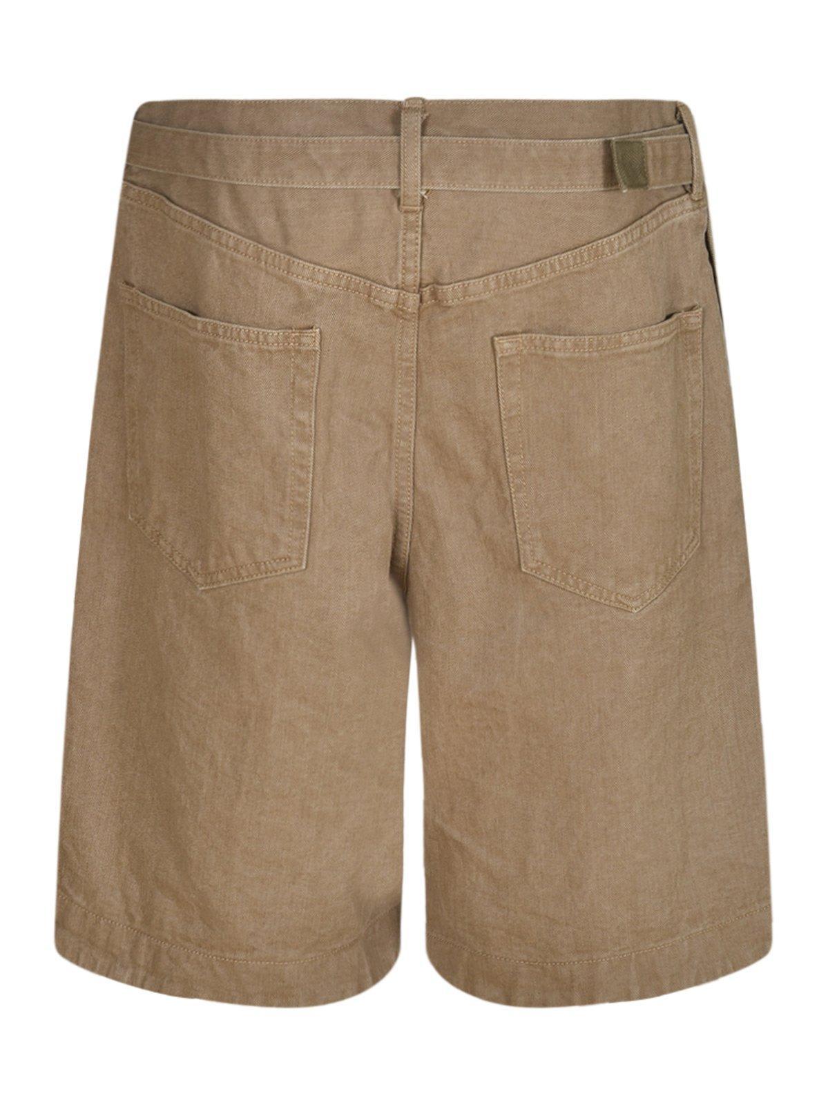 Sacai Cotton Chino Shorts In Beige | ModeSens