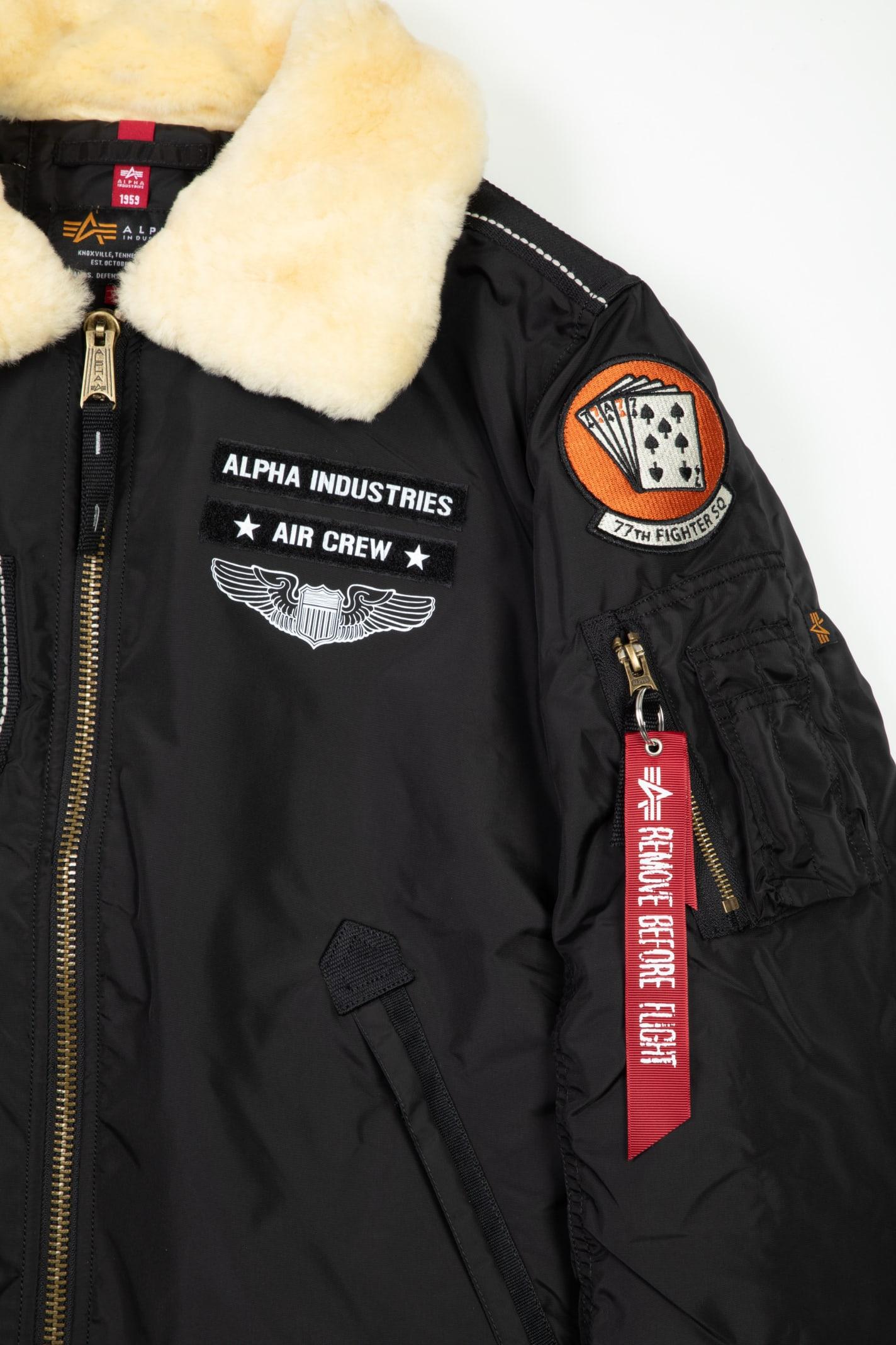 Alpha Industries Injector Iii Air Force Black Nylon Bomber Jacket With Faux  Fur Collar - Injector Iii Air Force for Men | Lyst