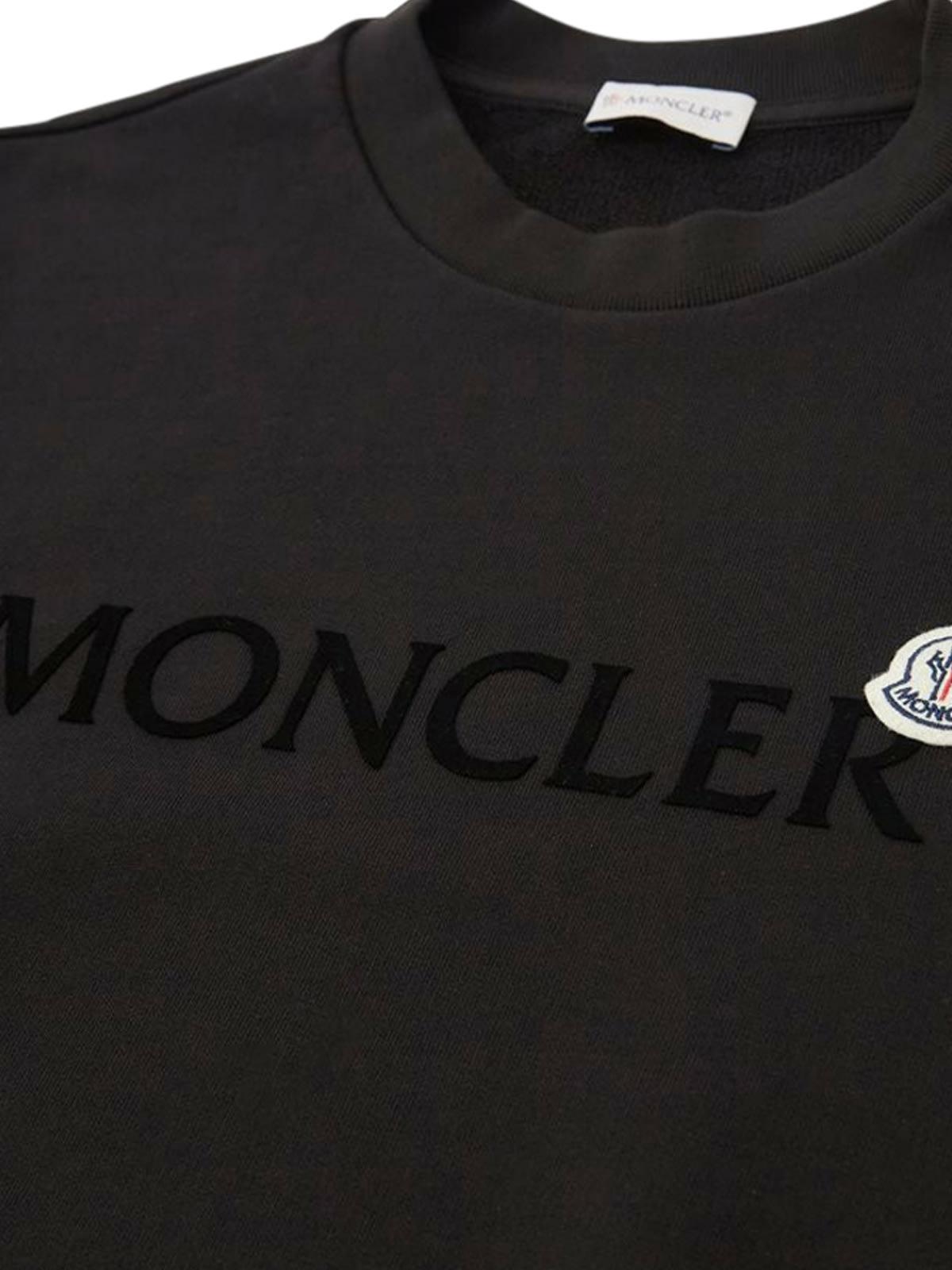 Moncler Cotton Logo Sweat in Nero (Black) for Men - Save 43% | Lyst