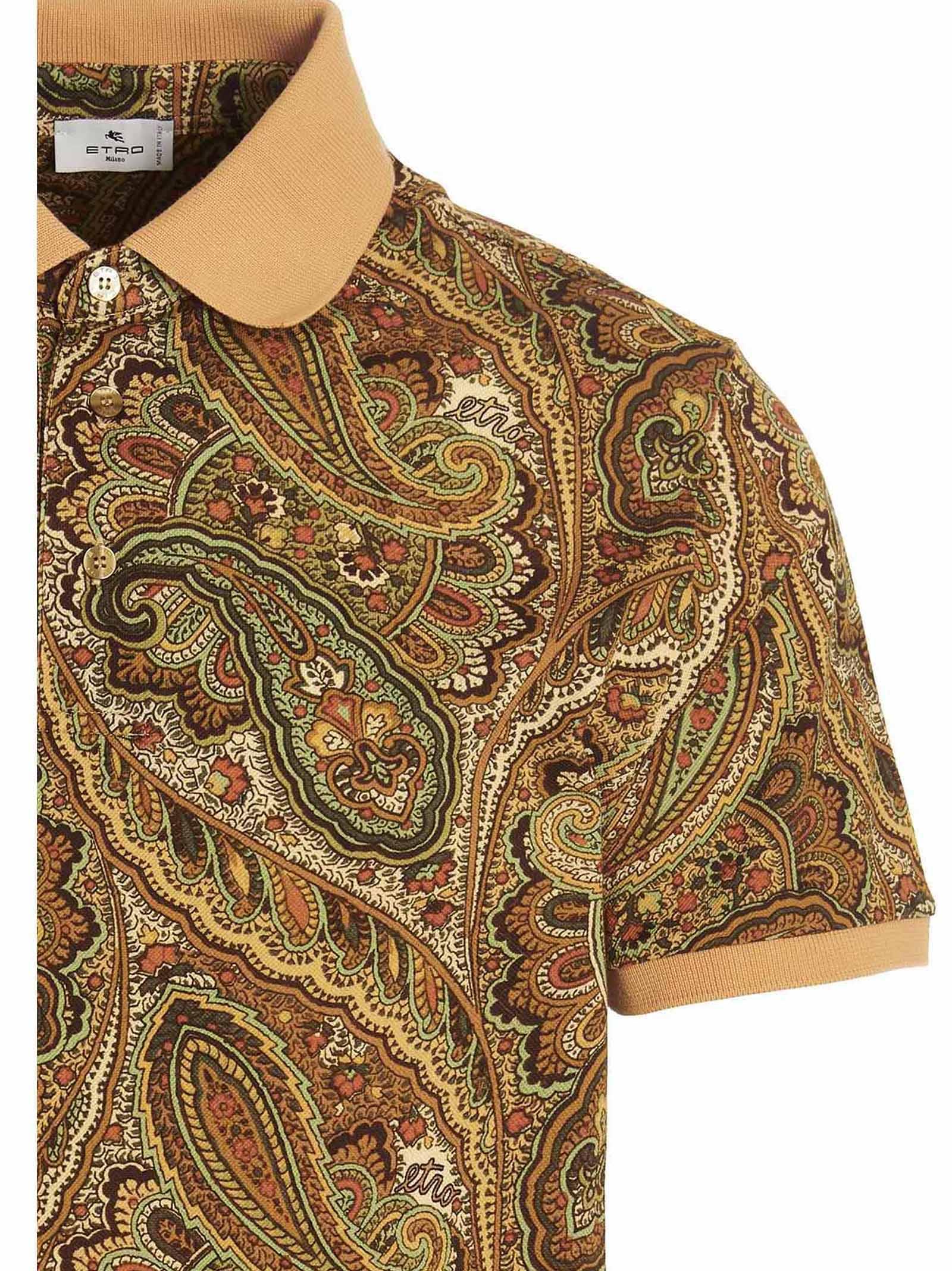 Etro Paisley Polo Shirt in Brown for Men | Lyst