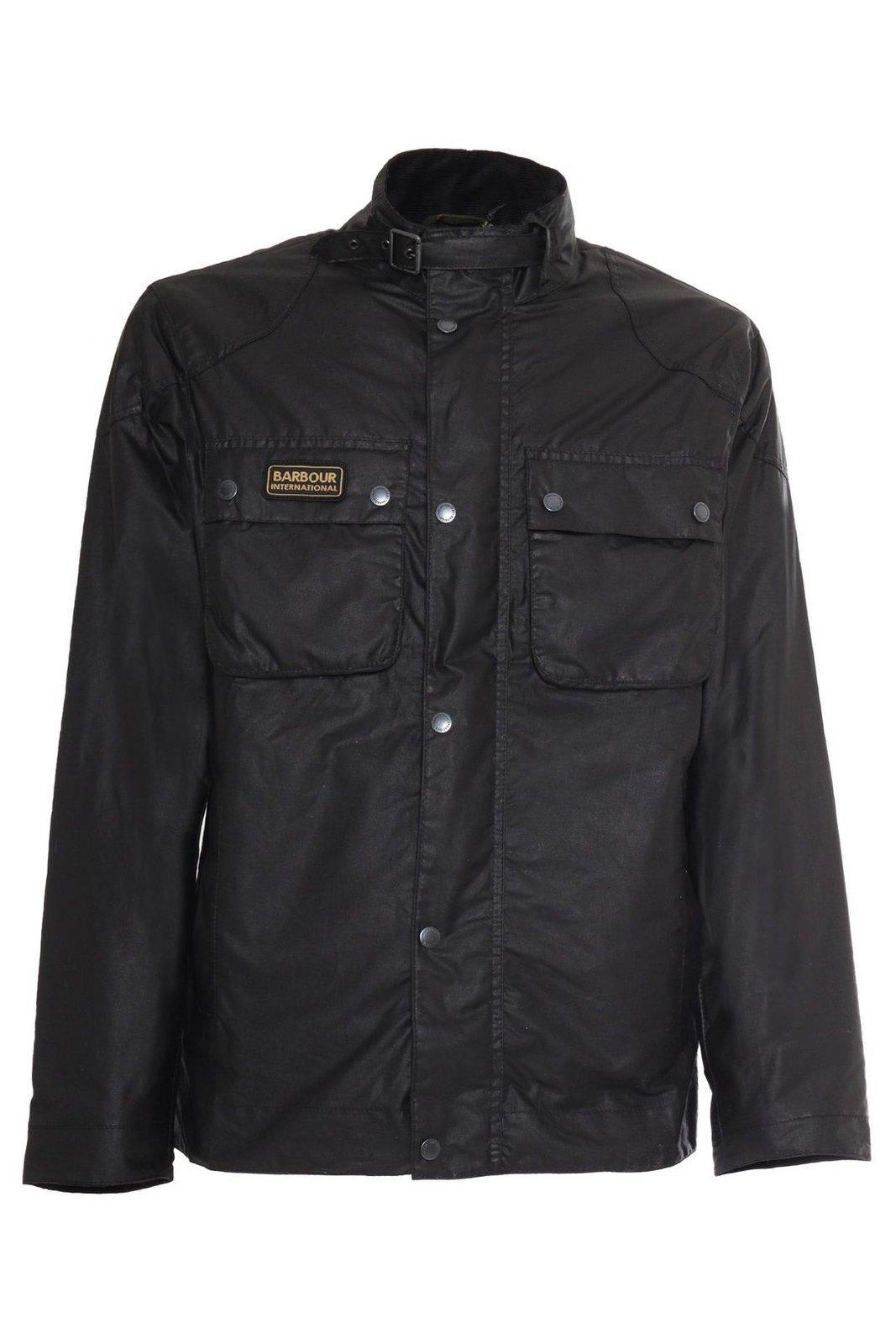 ジャケット Barbour Jackets Black Barbour Logo-Patch Long-Sleeved Jacket in Black for Men | Lyst