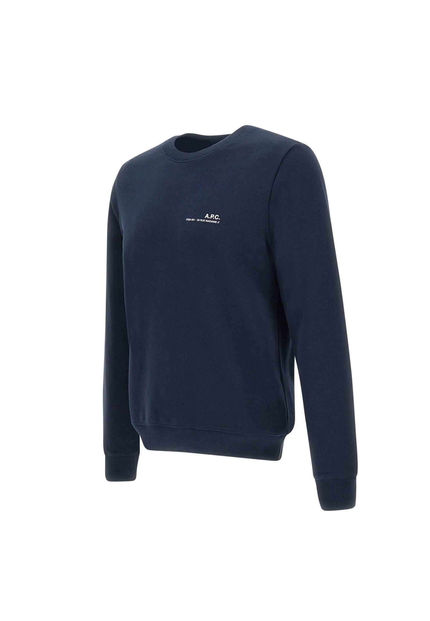 A.P.C. Cotton Sweatshirt "item" in Blue for Men | Lyst