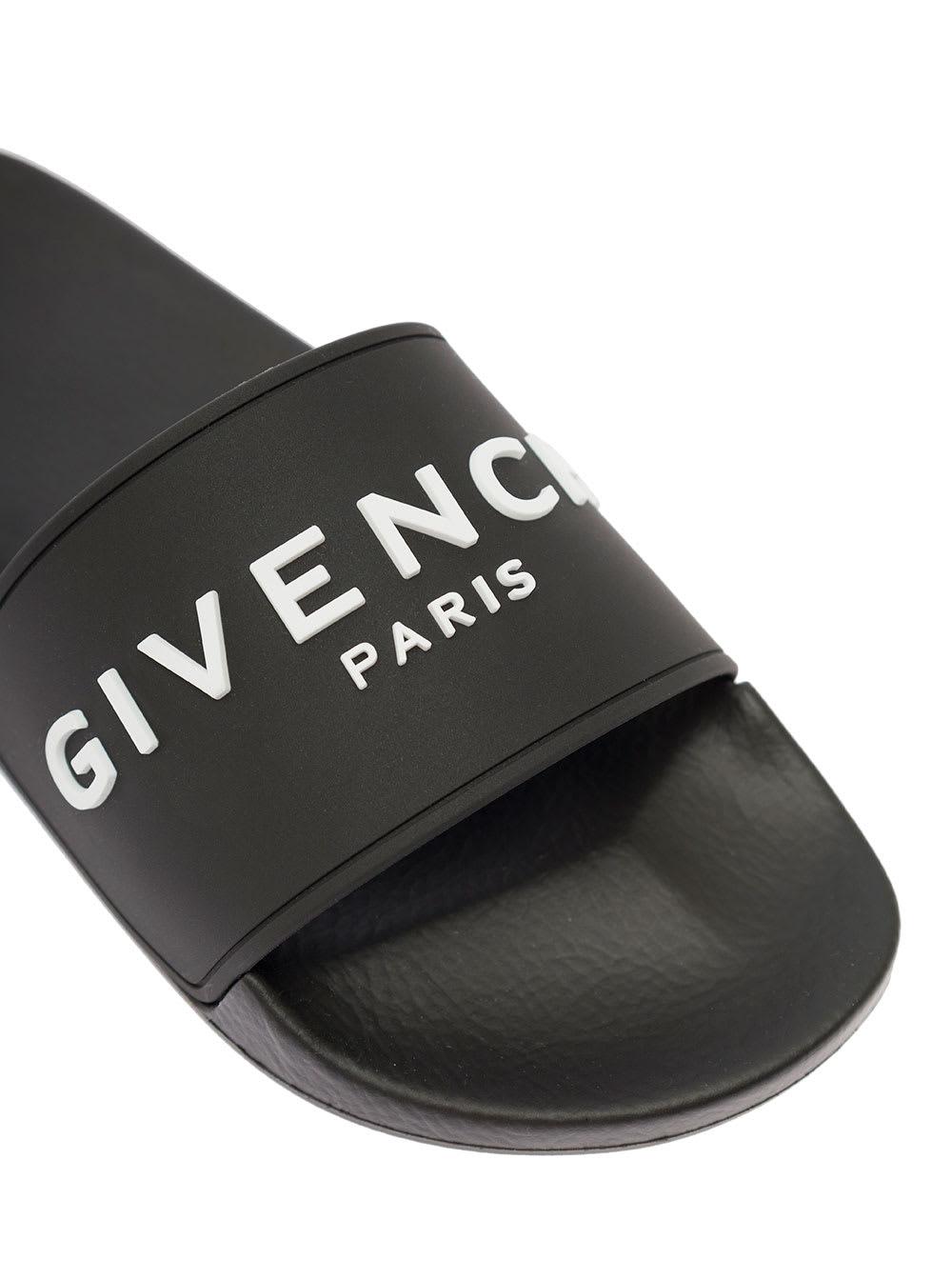 Givenchy Slide Sandals With Logo In Polyurethane Woman in Black | Lyst