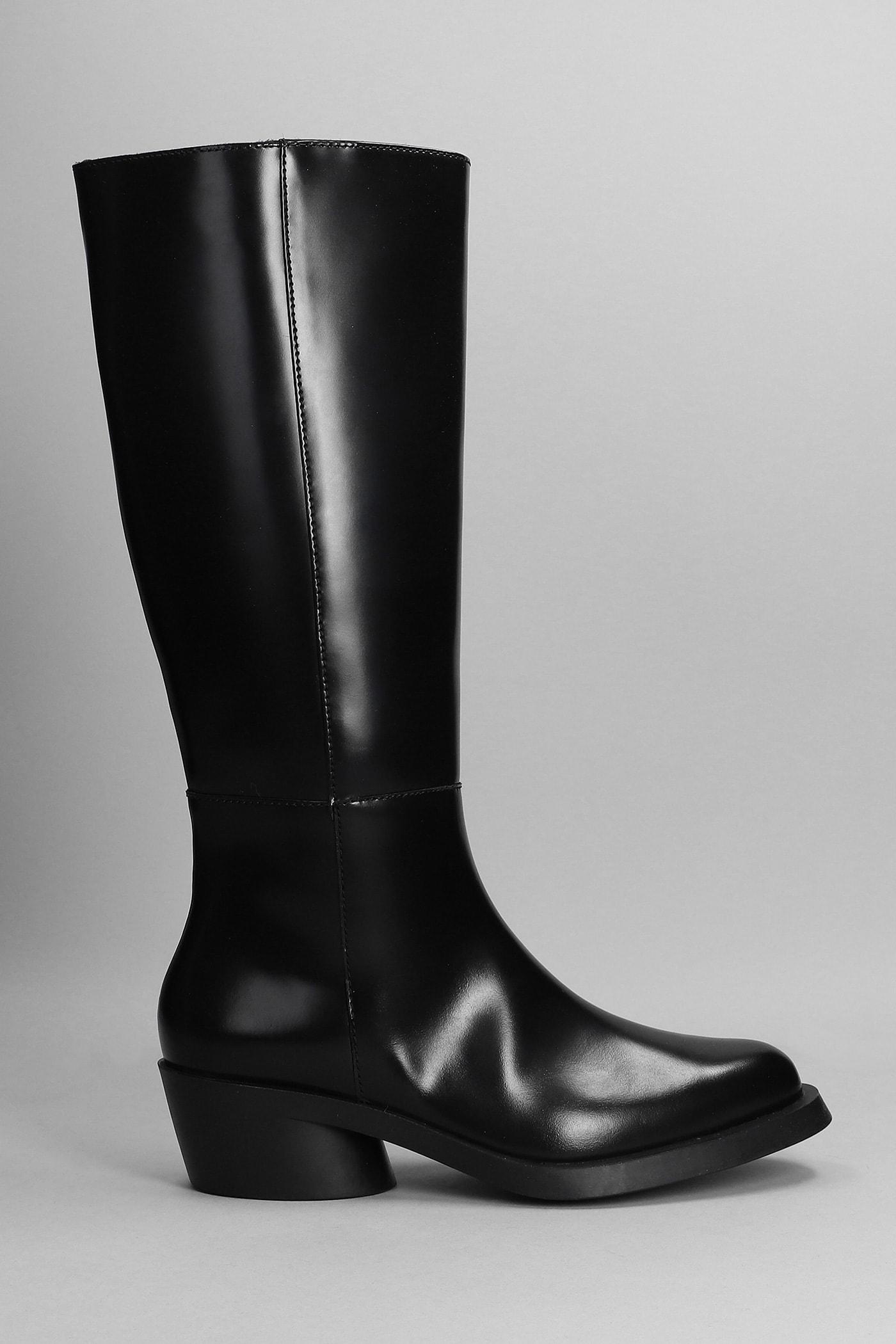 Camper Bonnie Texan Boots In Black Leather | Lyst UK