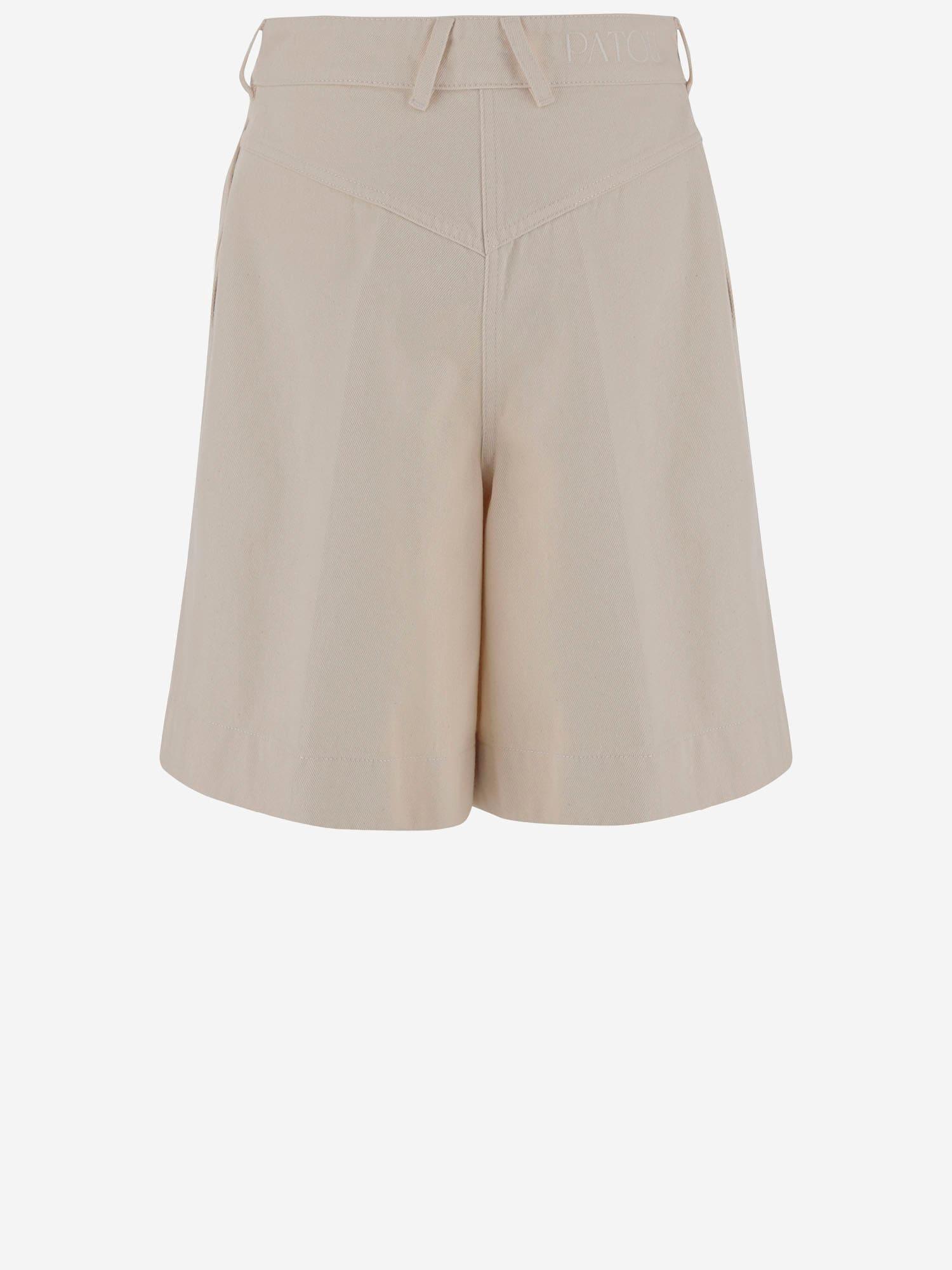 ショートパンツ Patou Cotton Short Pants With Logo Patou Cotton Short Pants With Logo in Natural | Lyst UK