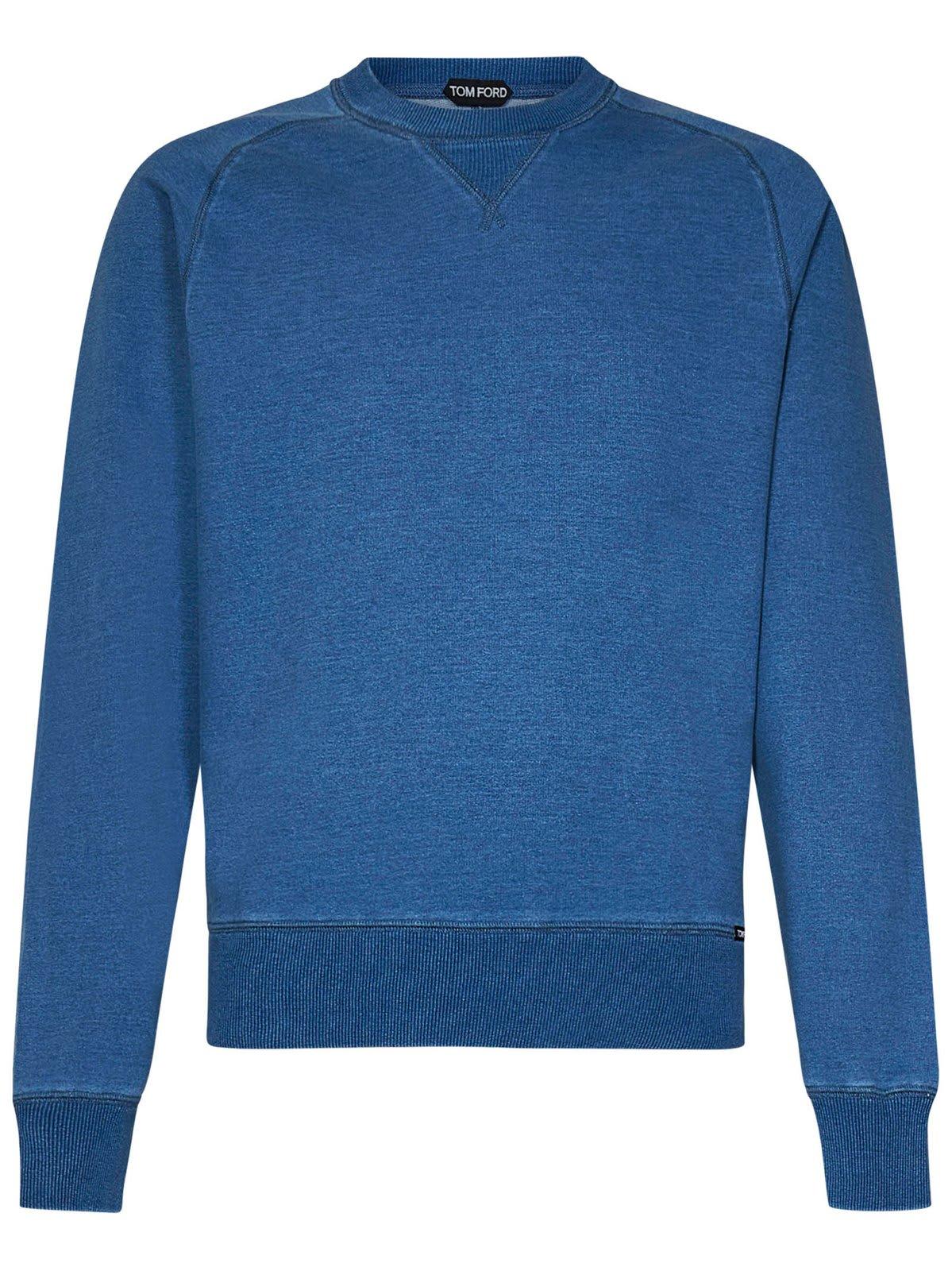 Tom Ford Ribbed Cotton Crewneck Sweatshirt in Blue for Men Lyst UK