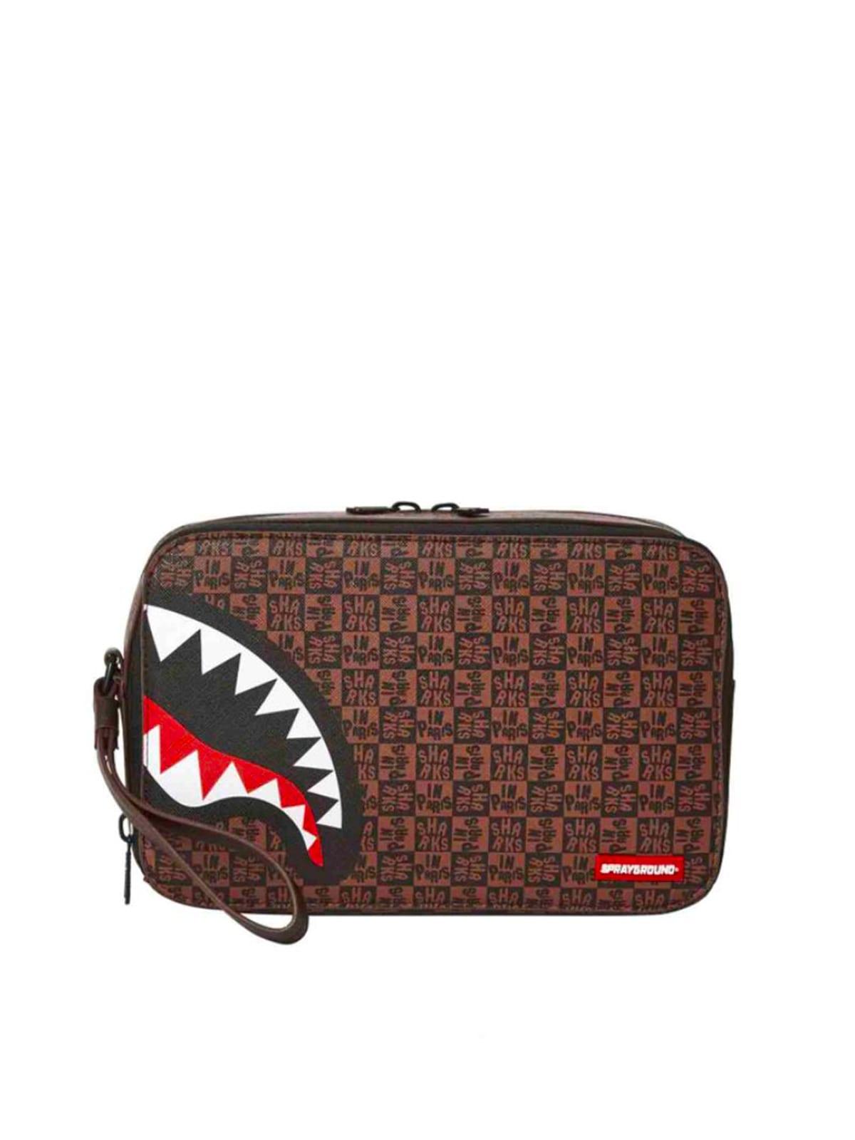 Bag Sprayground SHARKS IN PARIS TOILETRY BAG Grey