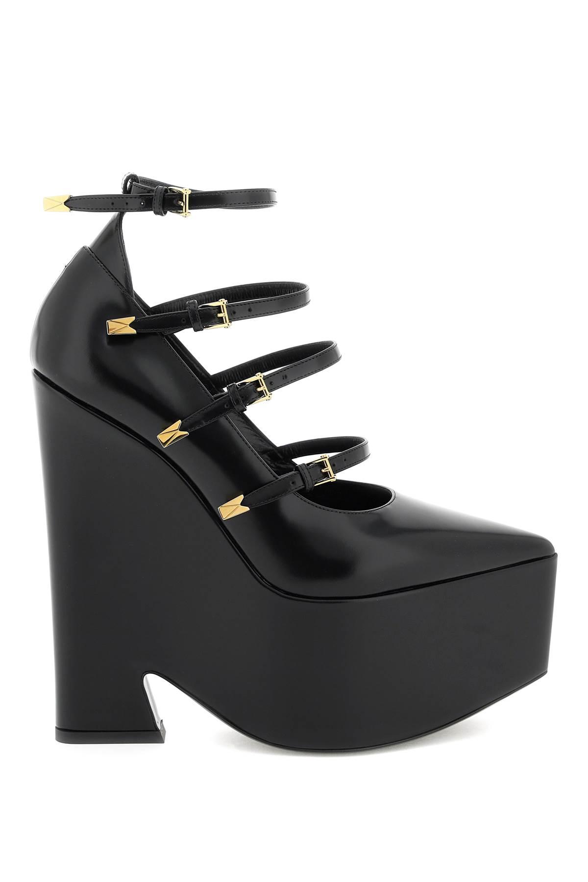 Versace 'tempest' Pumps With Plateau in Black | Lyst