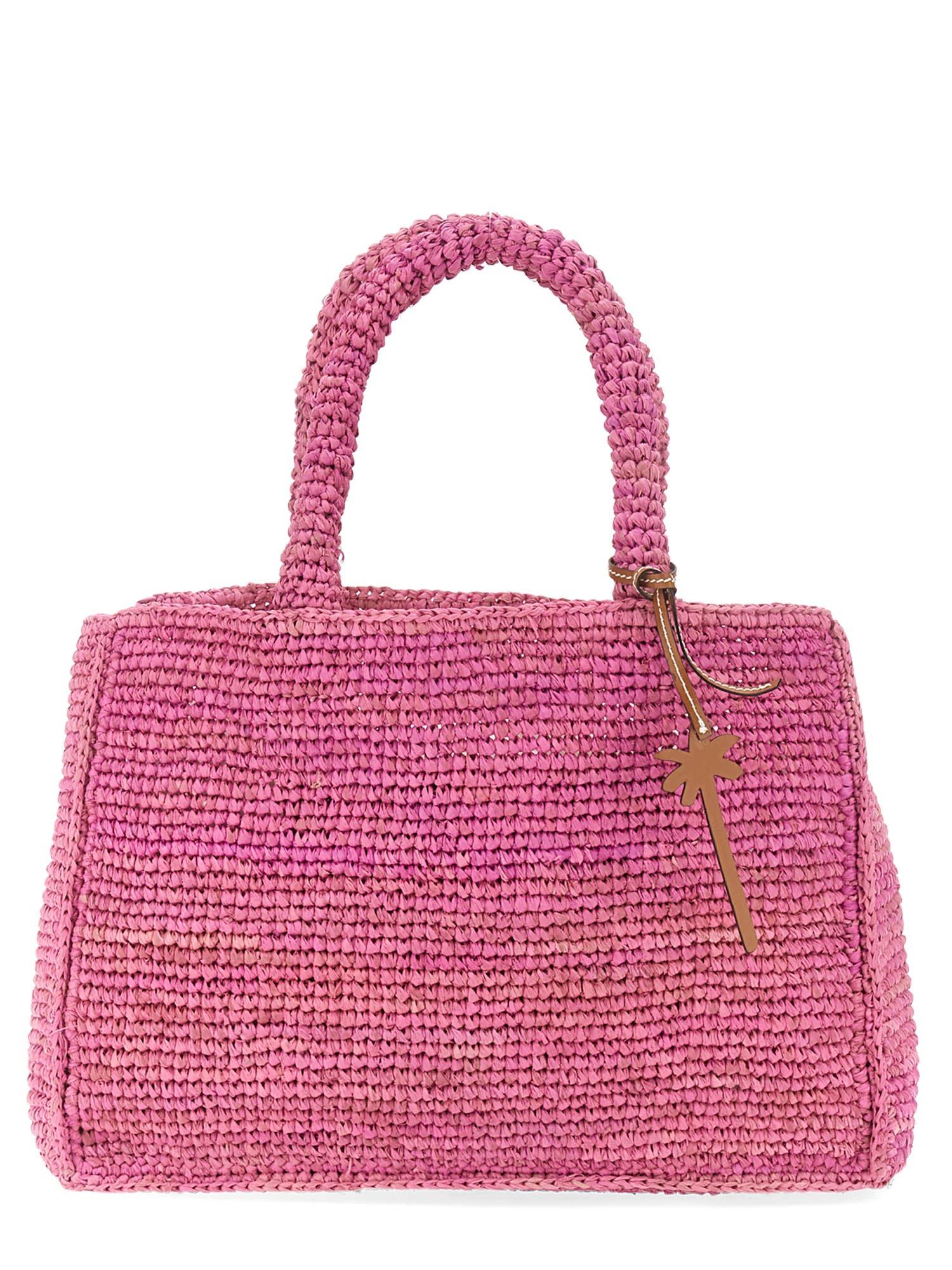 Manebí Small Raffia Bag in Pink | Lyst