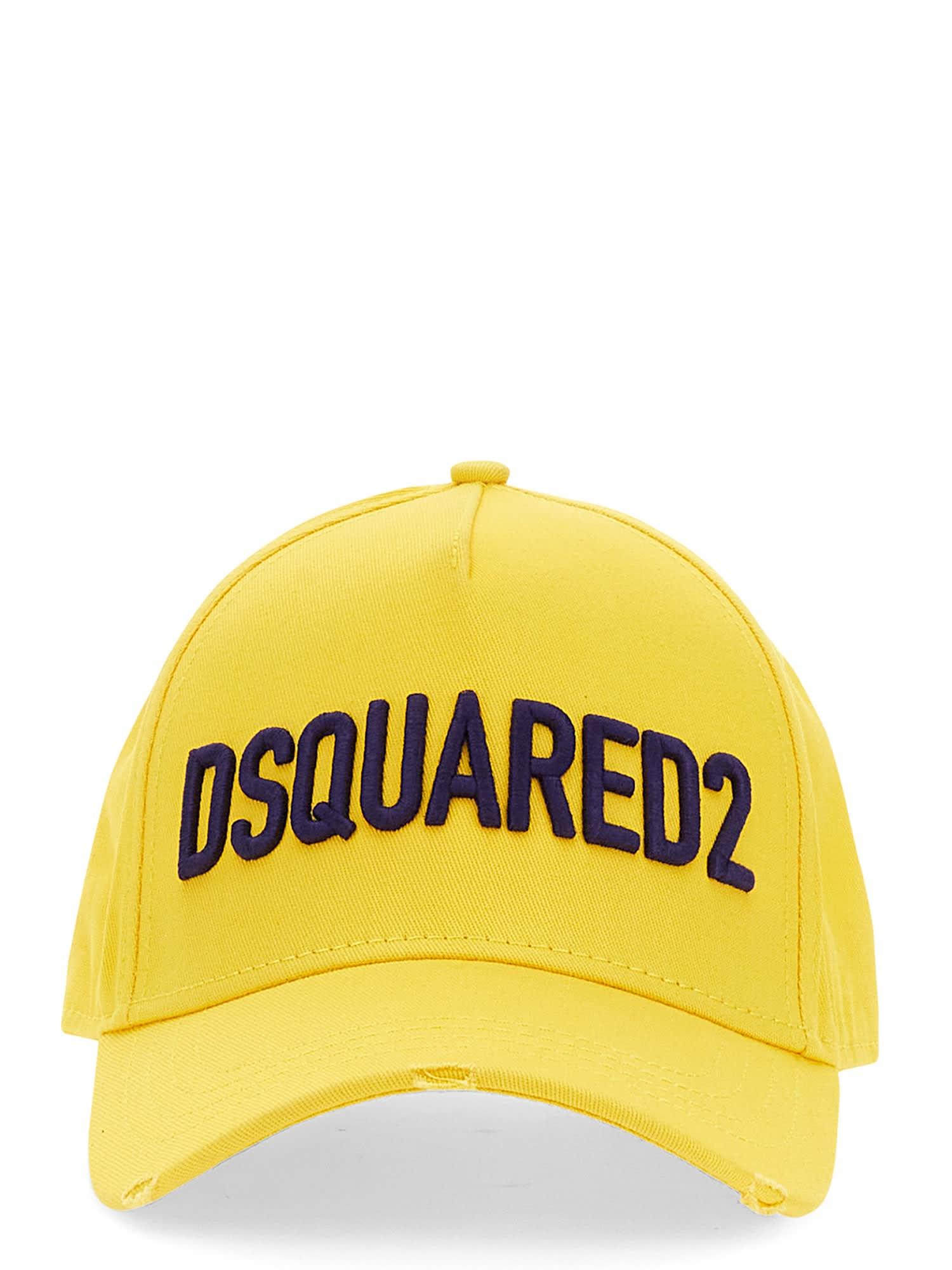 DSquared² Baseball Hat With Logo Embroidery in Yellow for Men | Lyst