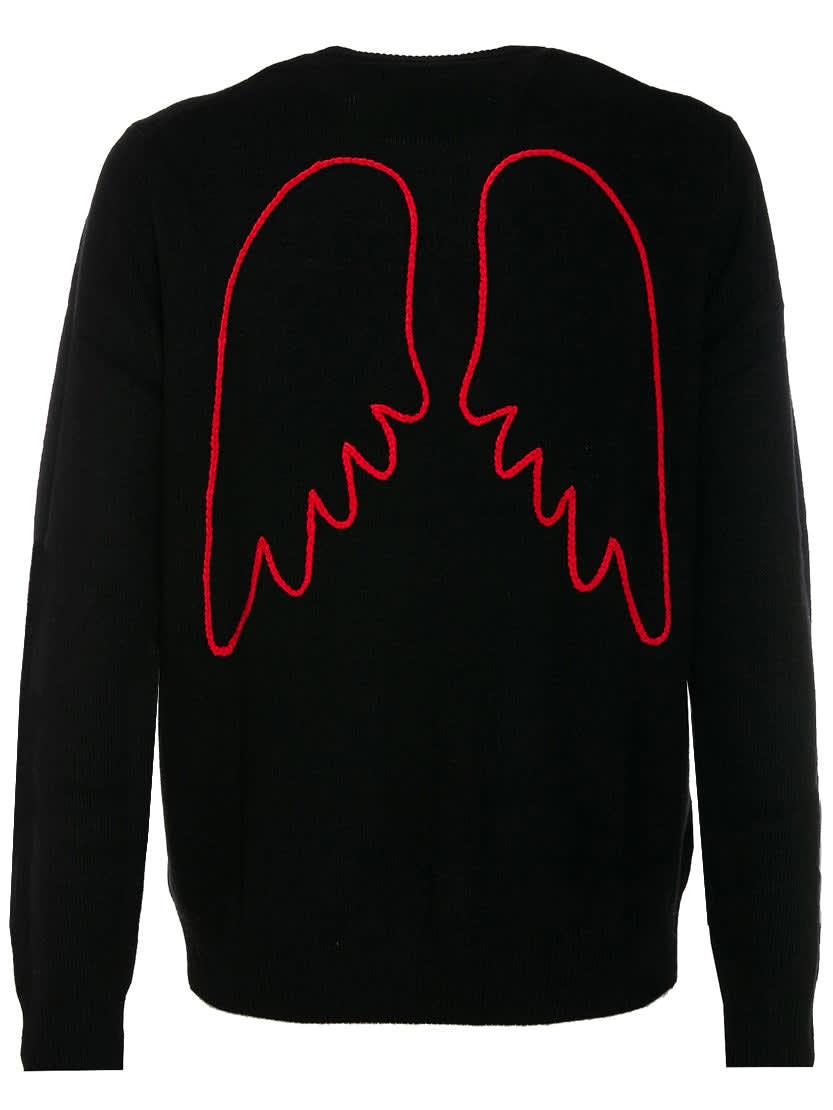 Mc2 Saint Barth Black Sweater Lucifer Embroidery for Men | Lyst
