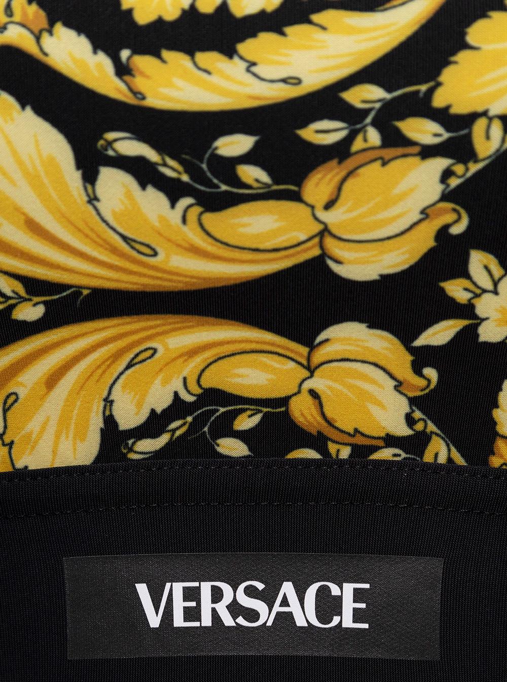 Versace Baroque Printed Technical Fabric Top Woman in Black | Lyst
