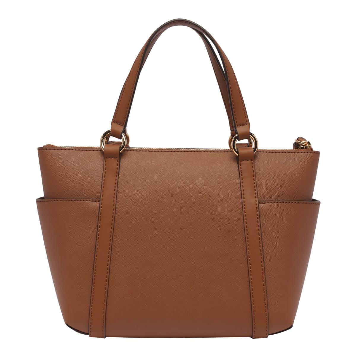 Sullivan Small Two-Tone Saffiano Leather Top-Zip Tote Bag