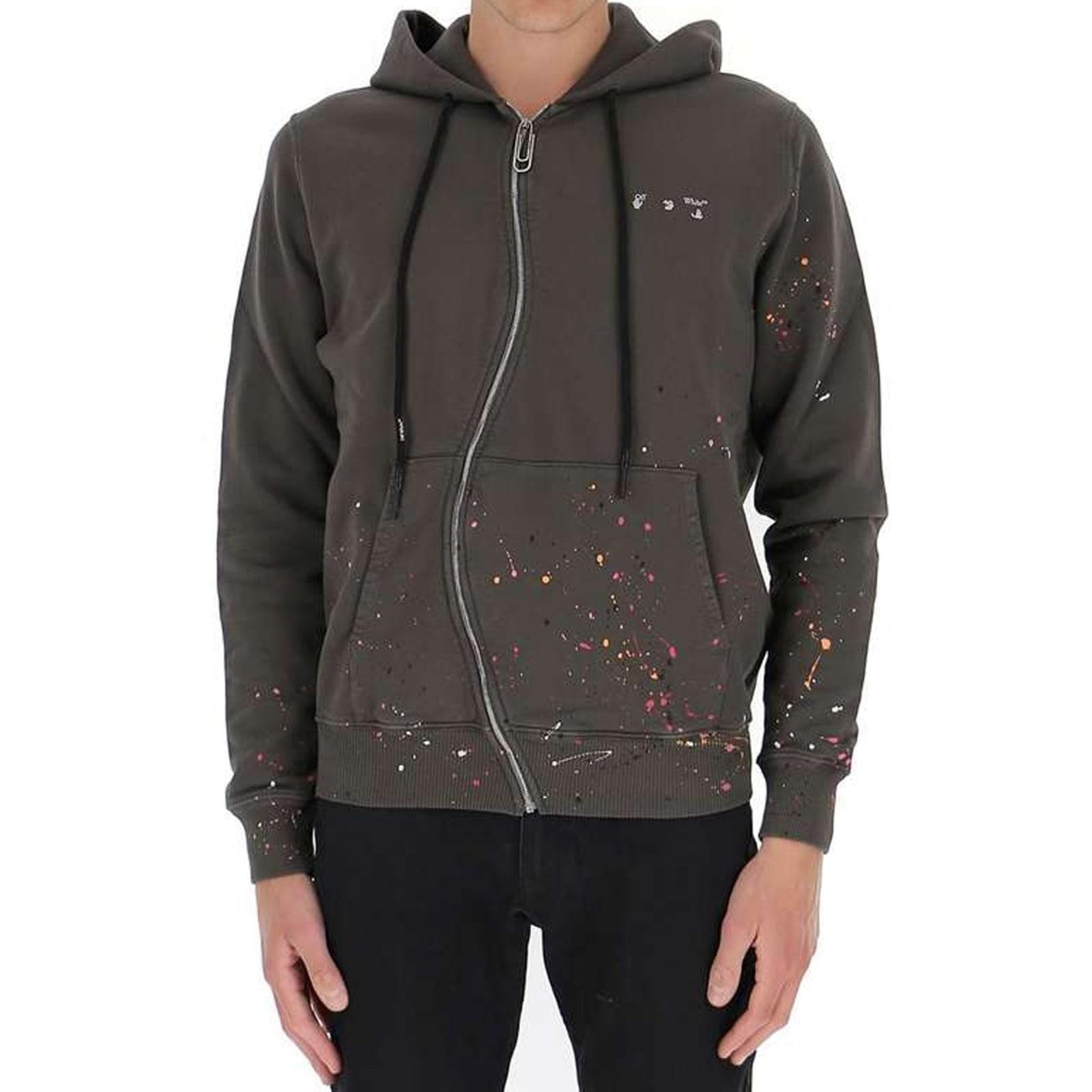 Off White c o Virgil Abloh Paint splatter Hoodie in Brown for Men Lyst