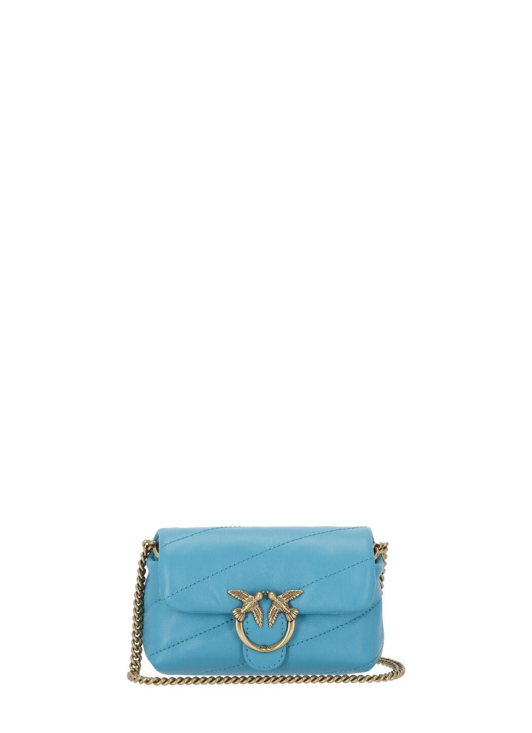 Pinko Micro Love Puff Shoulder Bag in Blue | Lyst