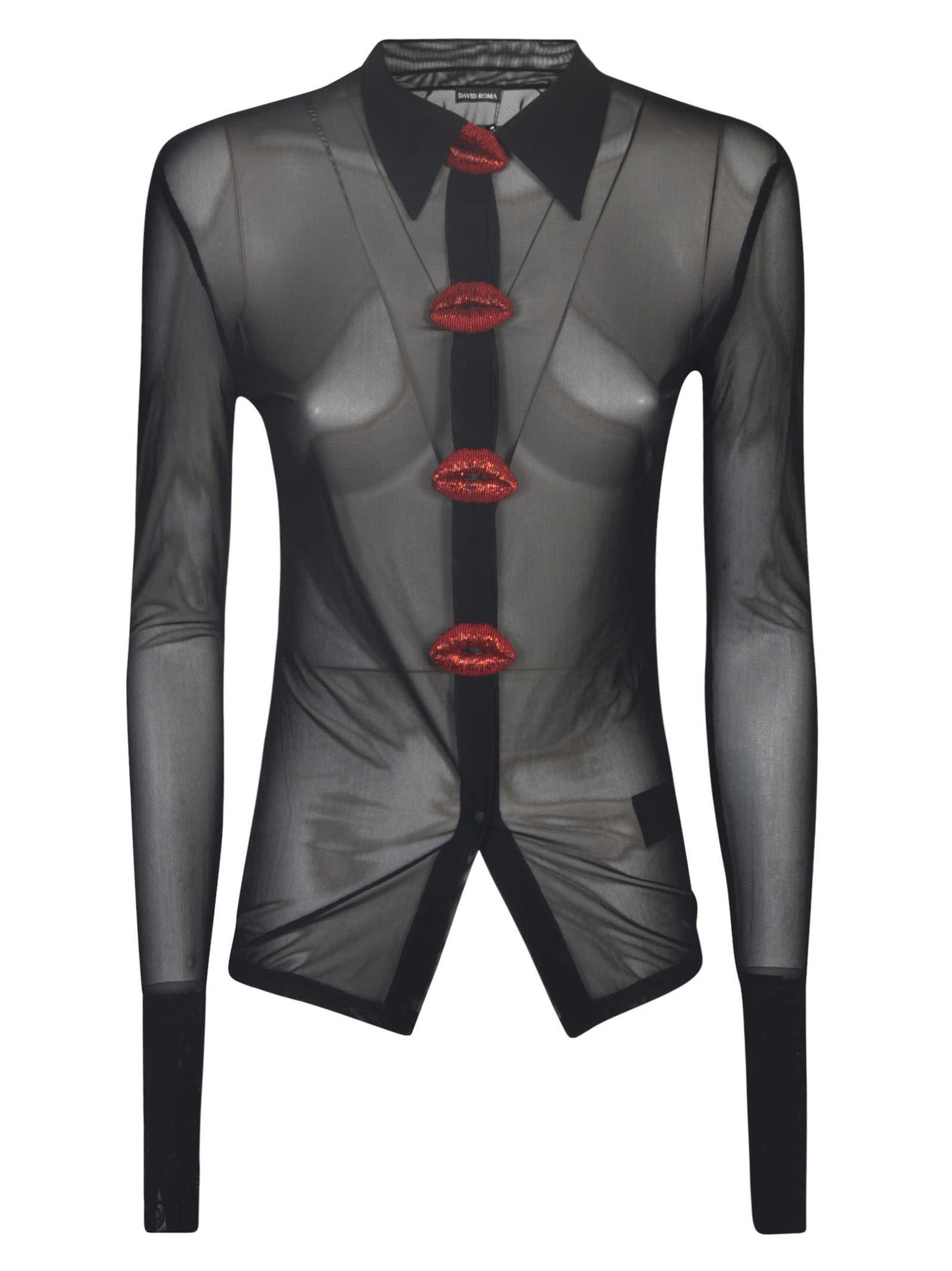 David Koma Kiss See-through Shirt in Gray | Lyst