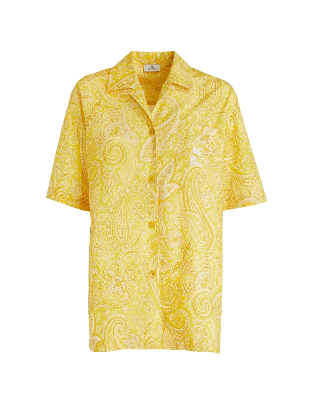 Etro Paisley-print Cotton Shirt in Yellow for Men