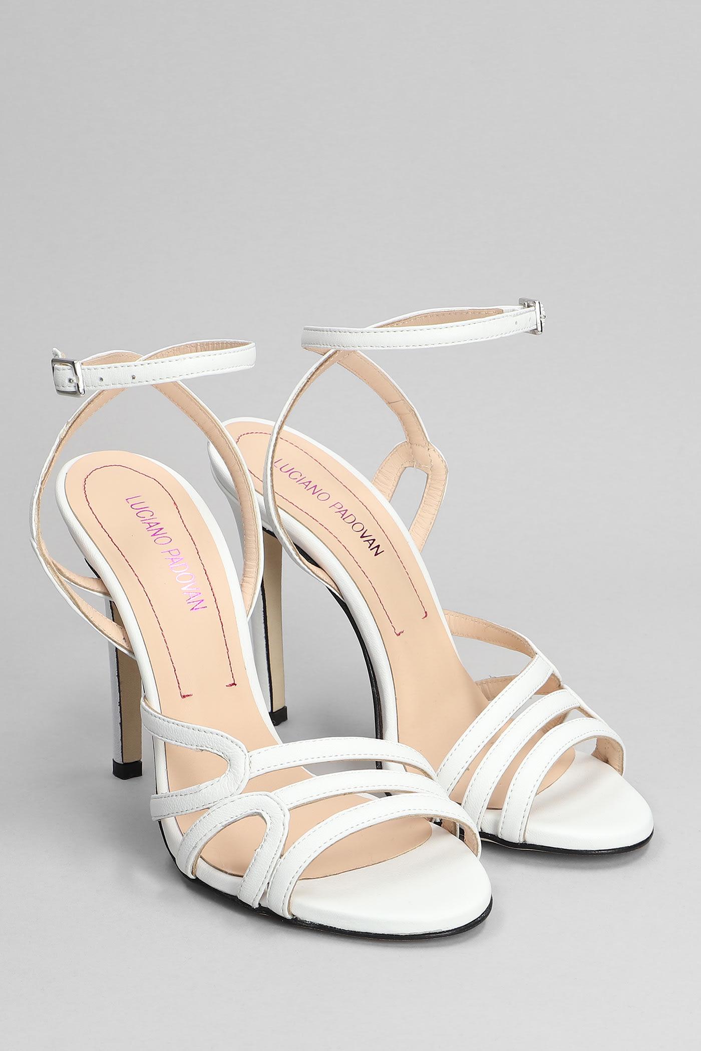 Luciano Padovan Lory Sandals In White Leather | Lyst