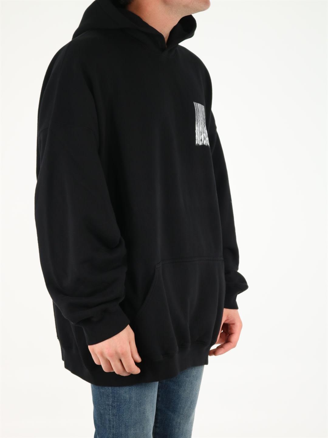 Balenciaga Cotton Oversized Barcode Hoodie in Black for Men - Lyst