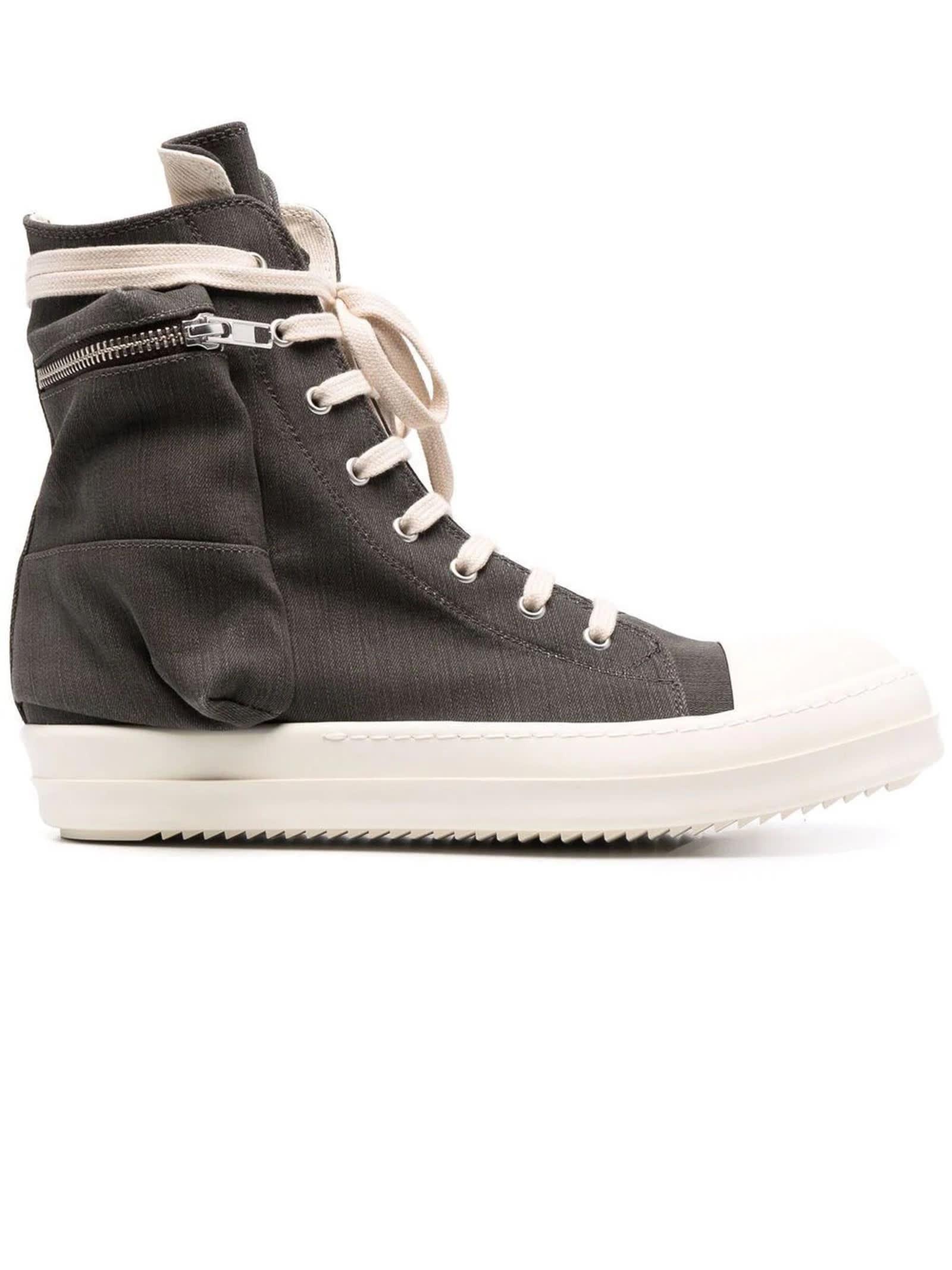 Rick Owens DRKSHDW Grey Canvas High-top Sneakers in Gray for Men | Lyst