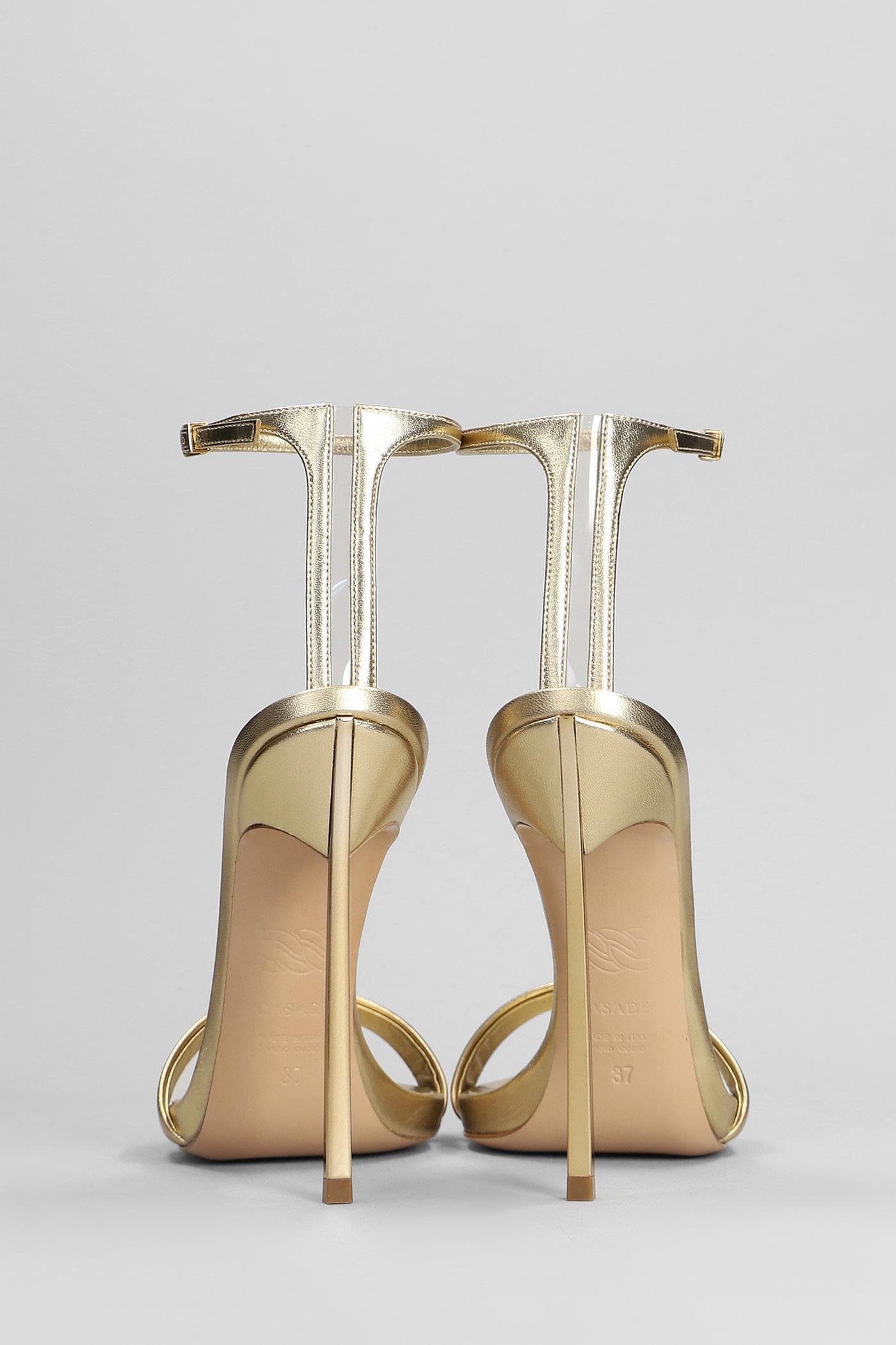 サンダル・ミュール Casadei Glitter-Finish High Heel Sandals Cream Heeled sandals with pearl applications Casadei - Vitkac AS