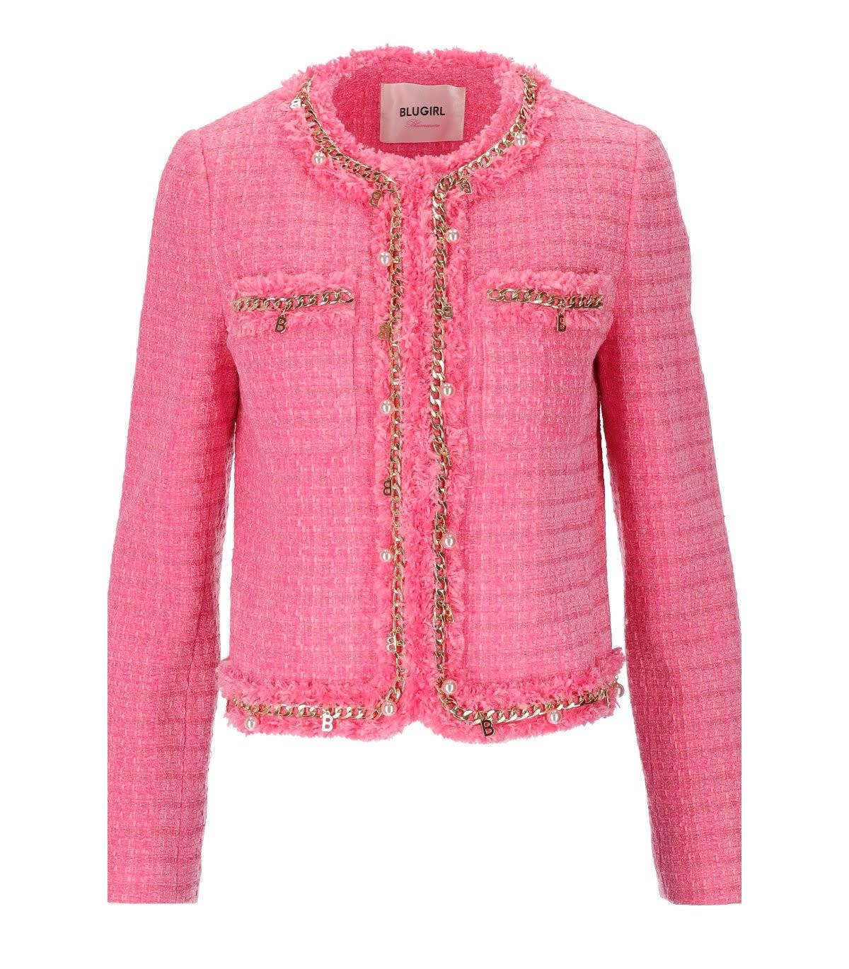Blugirl Blumarine Pink Bouclé Jacket | Lyst