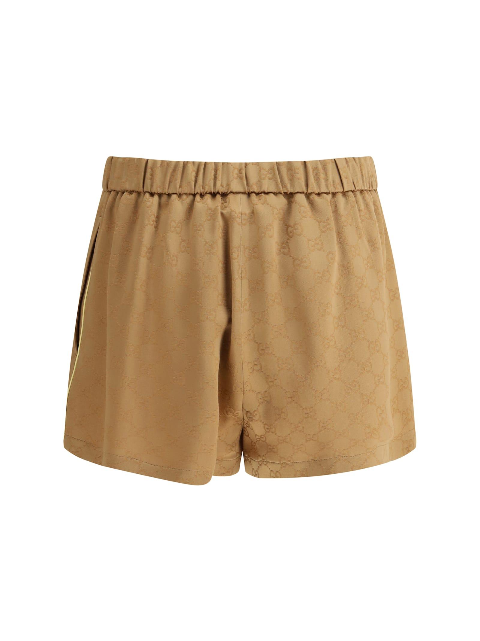 GUCCI GG SATIN SHORTS ショートパンツ GG satin shorts in copper | GUCCI® US