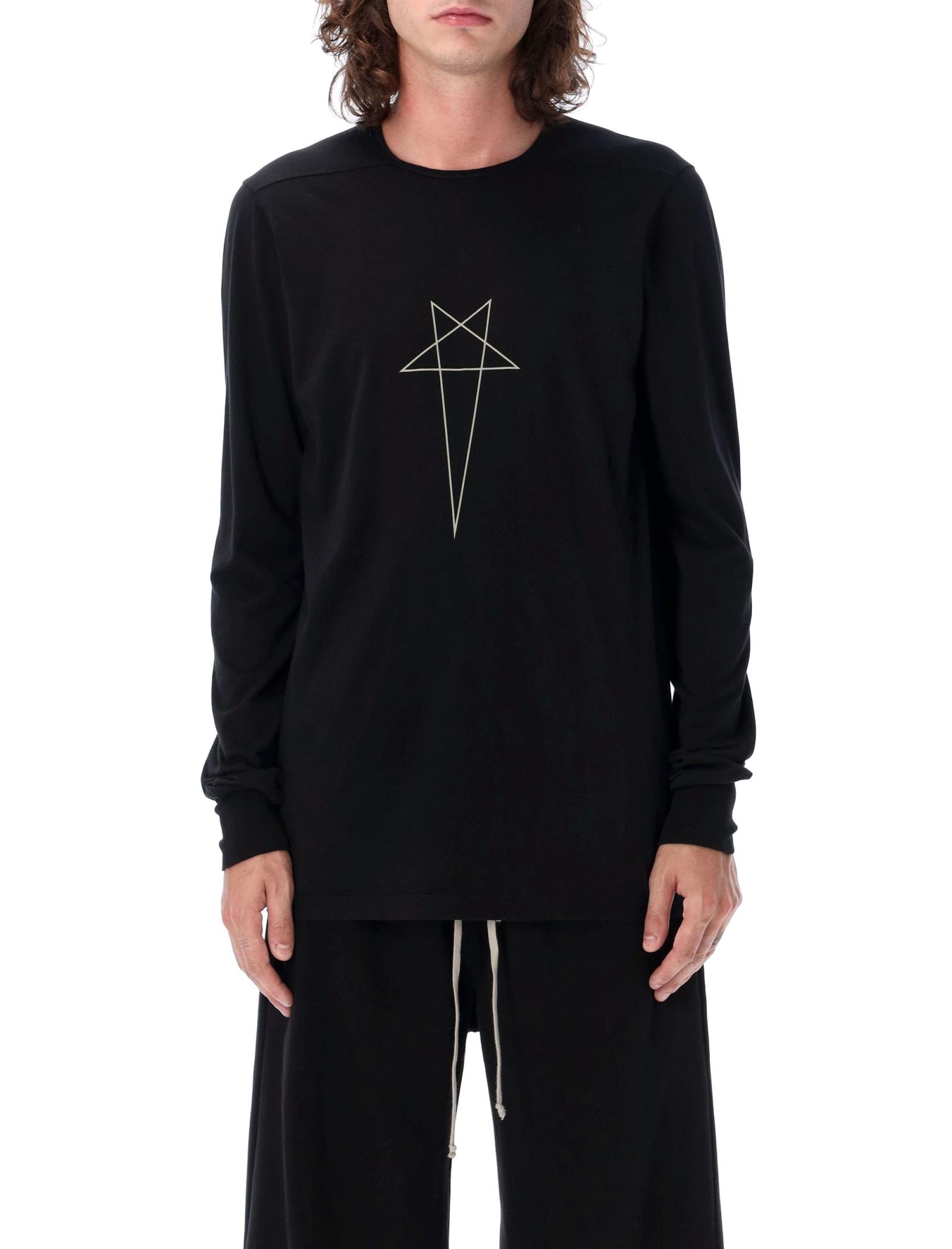 Rick Owens Level Long-sleeved T-shirt Pentagram in Black for Rick Owens Level Long-sleeved T-shirt Pentagram in Black for