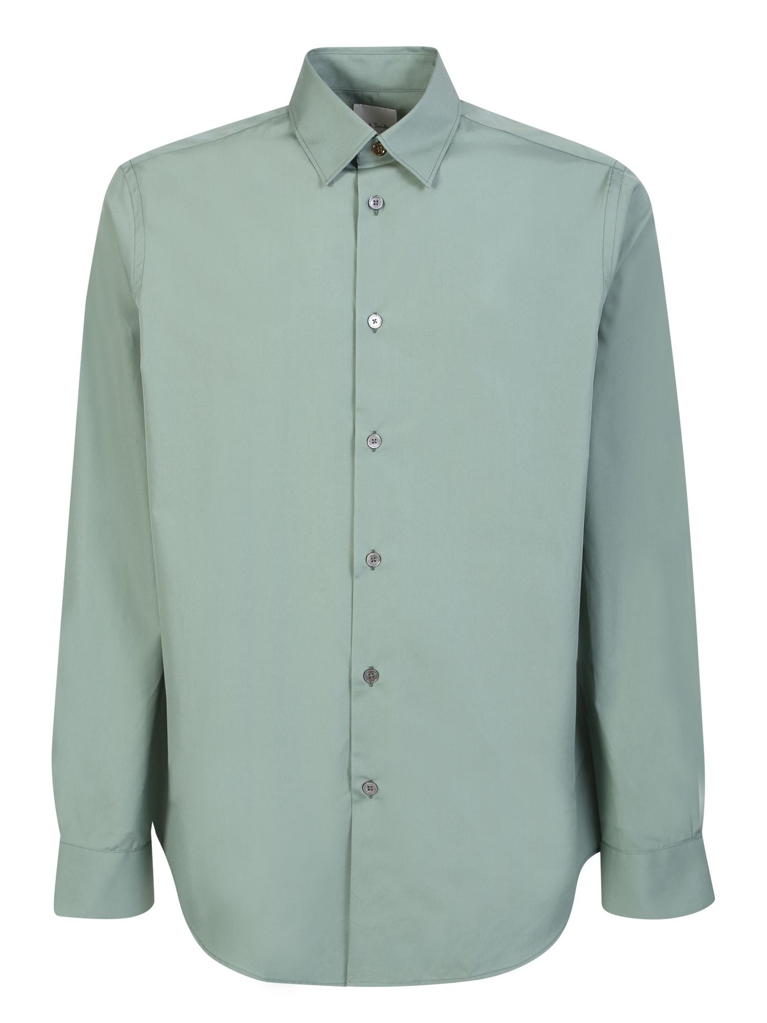 Paul Smith Long-sleeved Cotton Shirt in Green for Men | Lyst