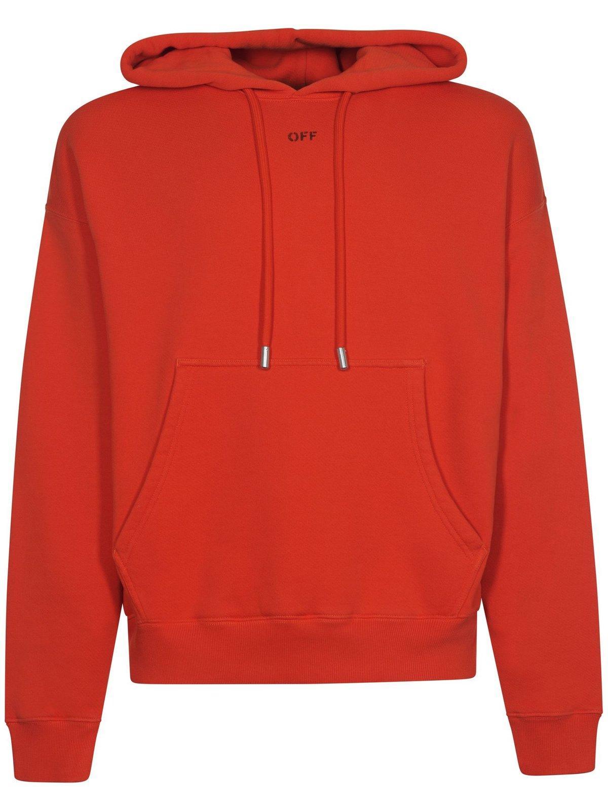 パーカー・フーディ Off-White Red Cotton Hoodie With Adjustable Drawstring OFF-WHITE HOODIE S COTTON RED OMBB009F17003028 DIAGOUS