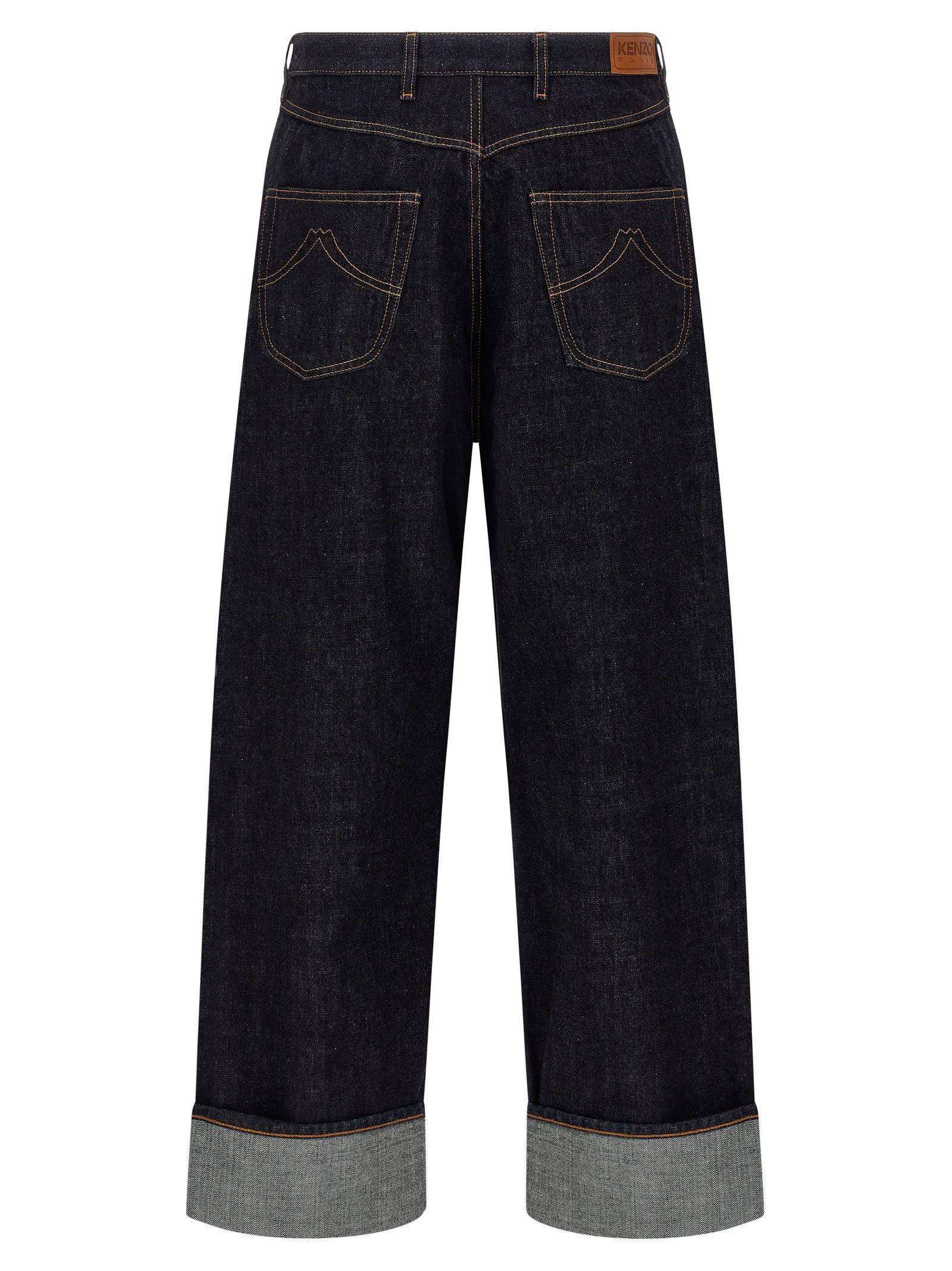 【関税&送料込】Kenzo A Kenzo By Verdy Twill Wide-Leg Pants KENZO X Verdy Embroidered Jeans in Blue for Men | Lyst