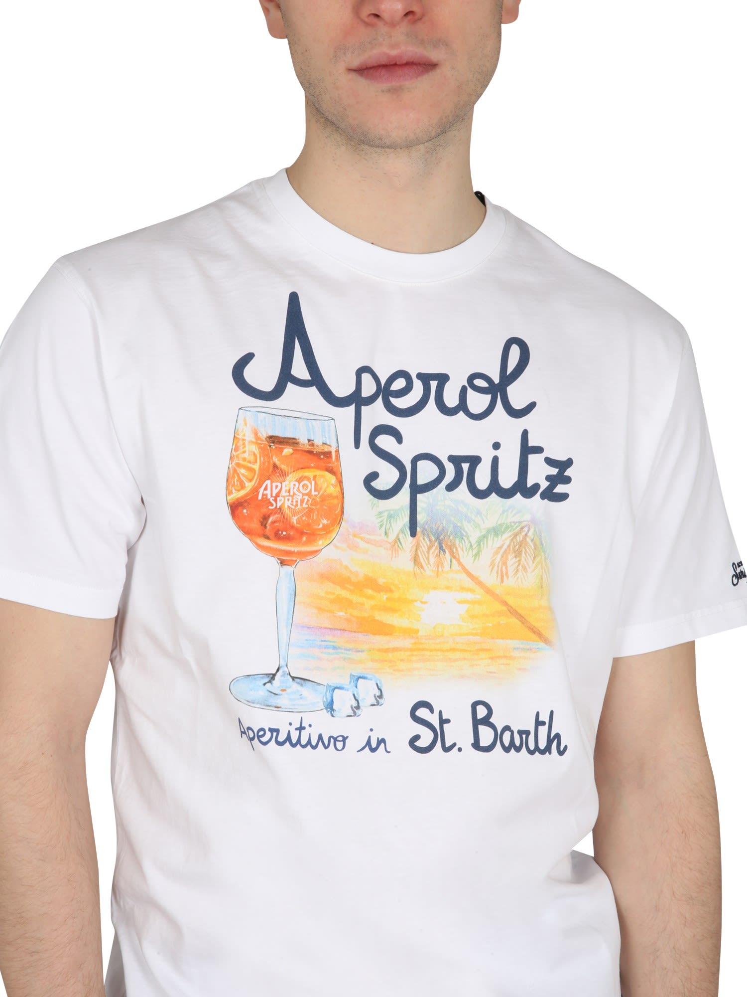Mc2 Saint Barth Aperol Spritz T-shirt in White for Men | Lyst