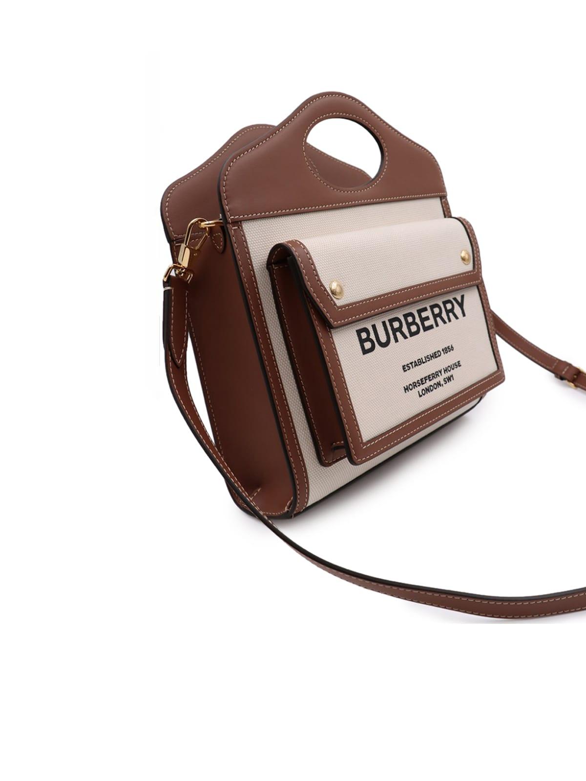 Ll Mn Pocket Dtl Ll6 Tote Bag - Burberry - Natural/Tan - Cotton