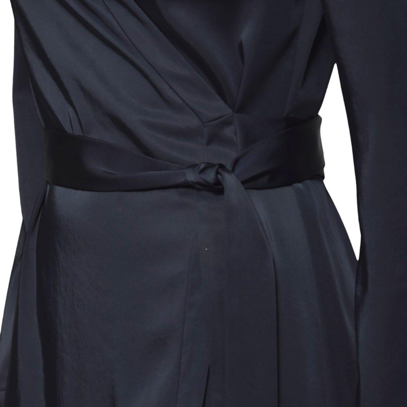 オールインワン・サロペット Aspesi Long Wrap Dress In Blue Satin Aspesi Satin Long Wrap Dress in Blue | Lyst