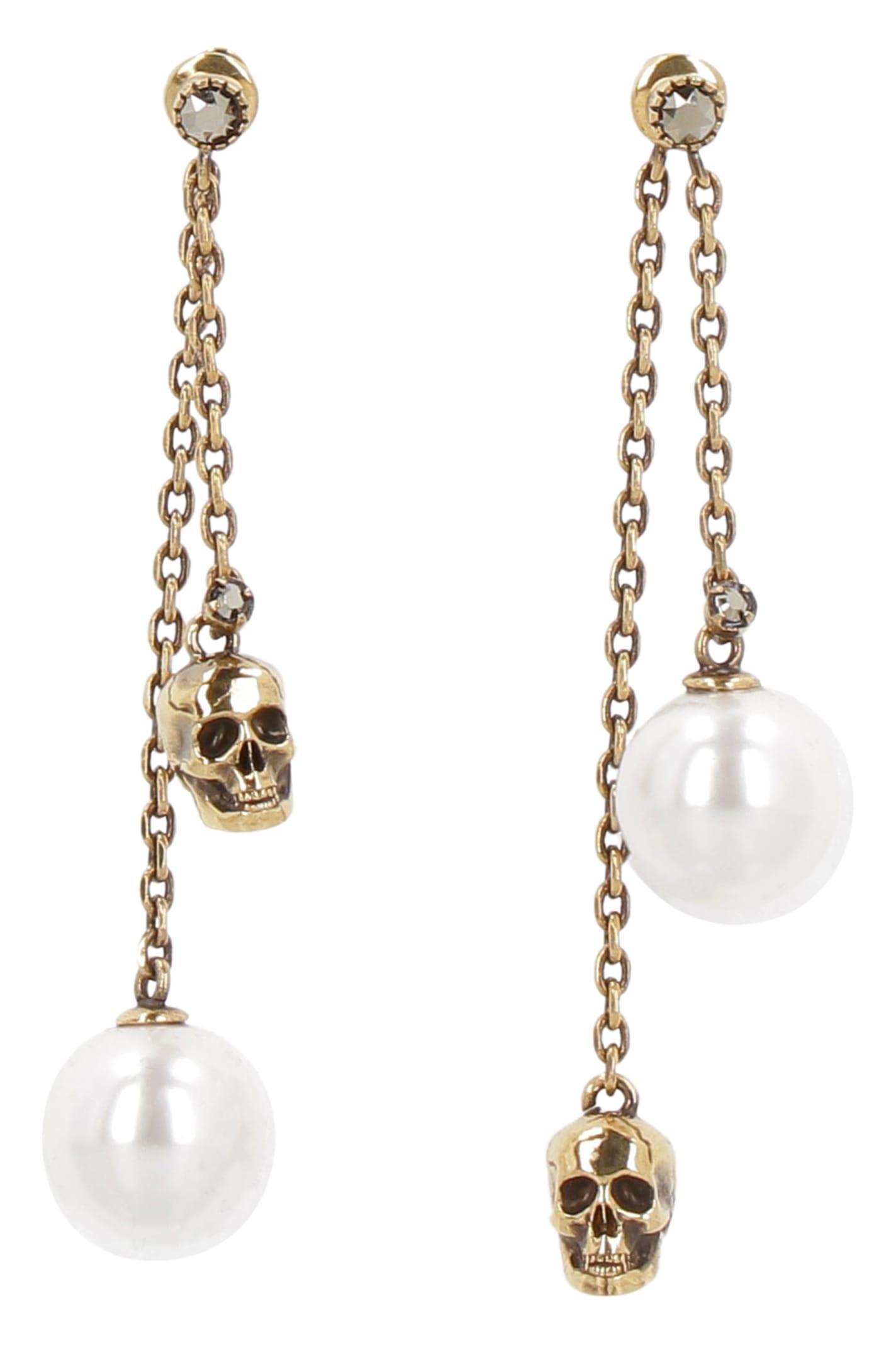Alexander McQueen Pearls Earrings in Bronze (Metallic) | Lyst